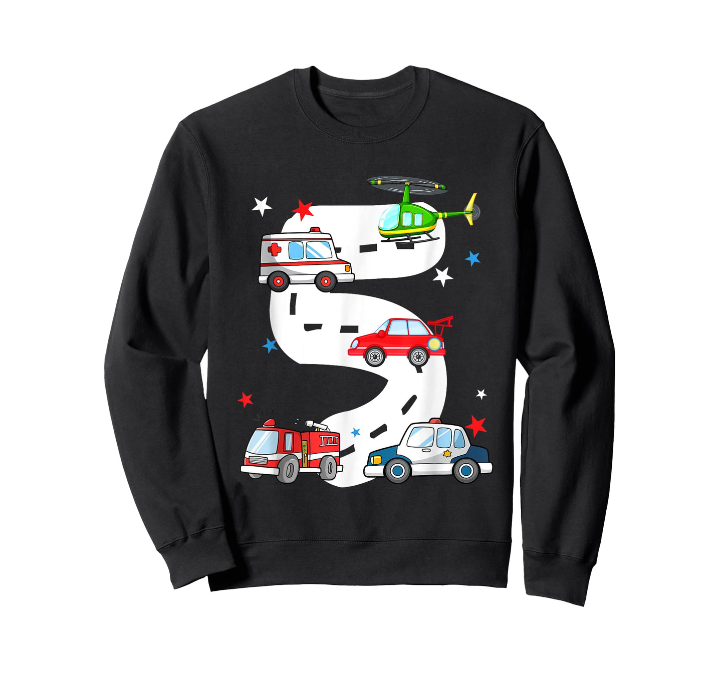 5th Birthday Emergency Vehicles 5 Year Old Birthday Kids T-Shirt