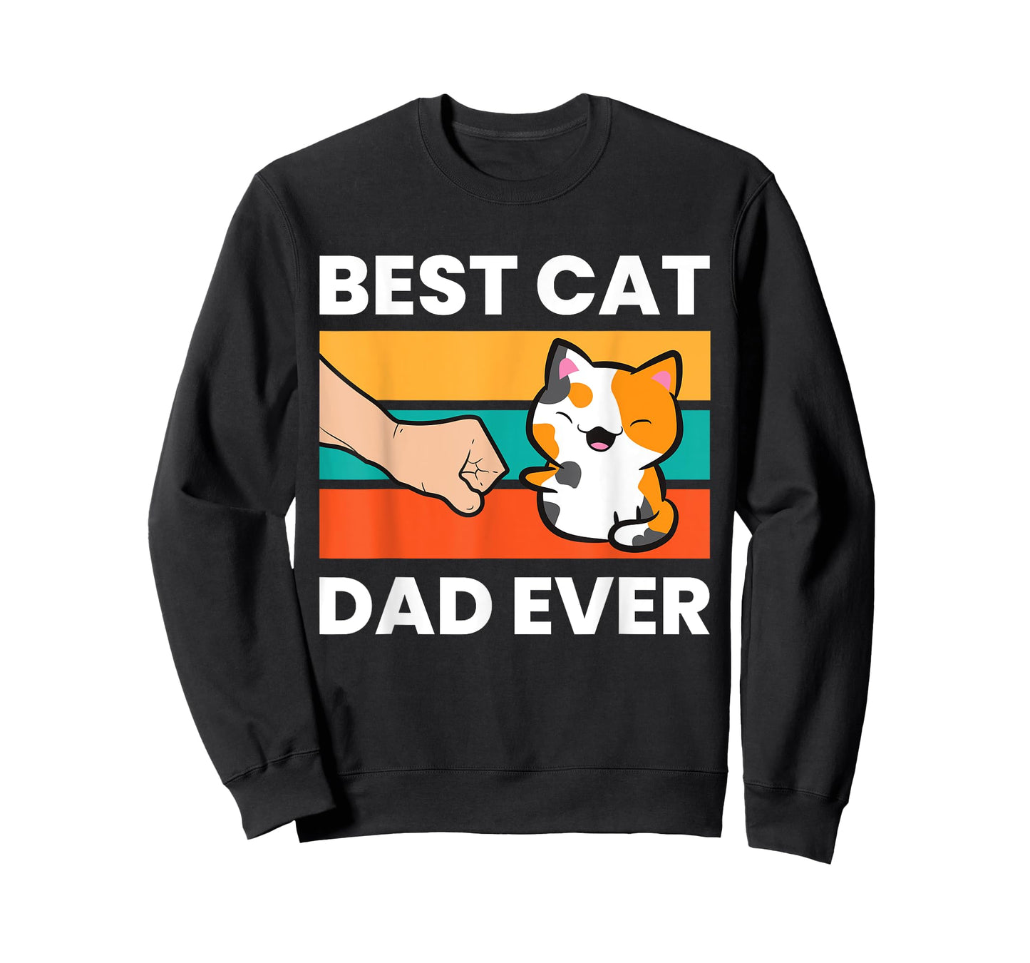 Best Cat Dad Ever Papa Calico Cat T-Shirt for Men Women Girls Kids