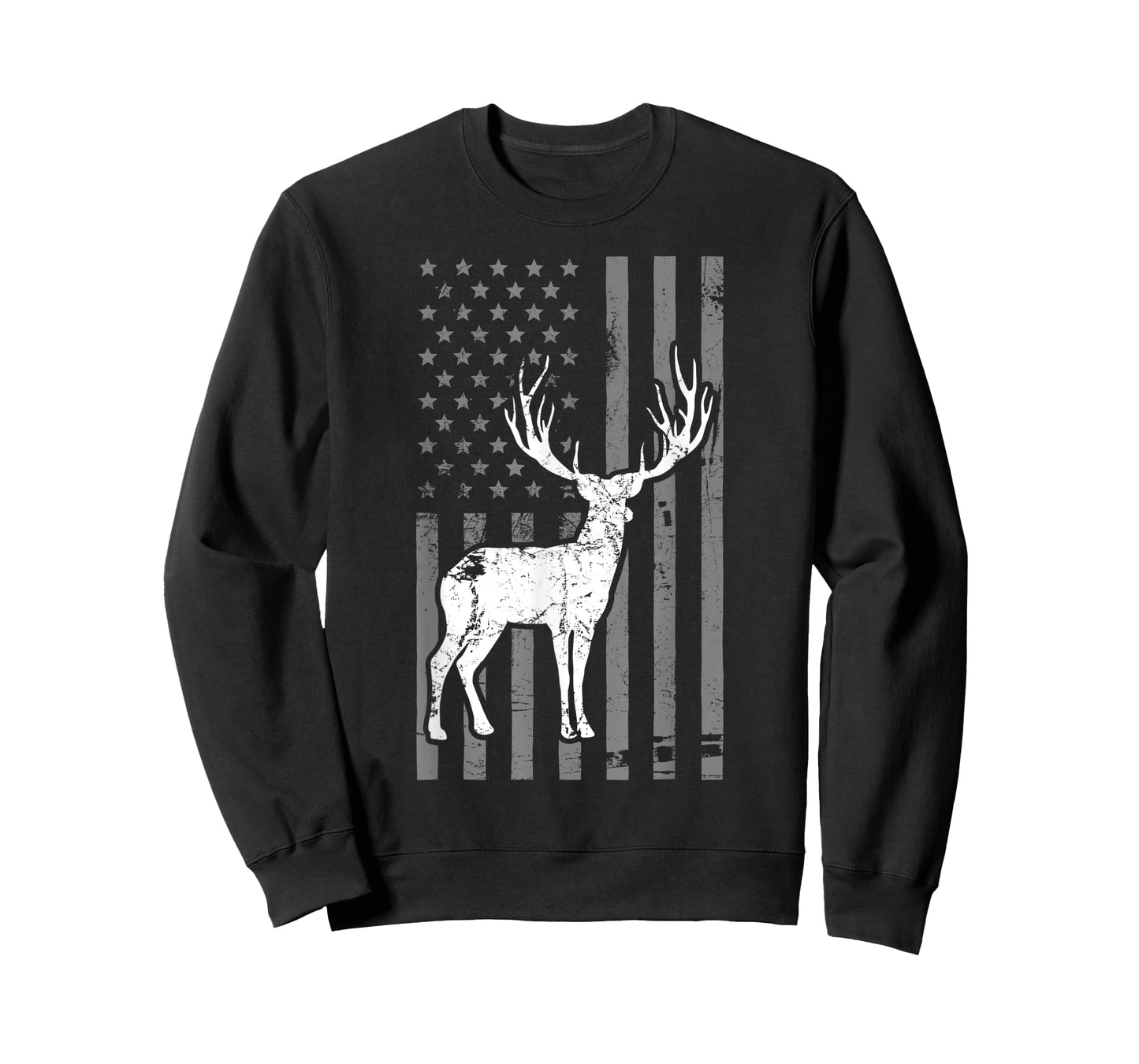Whitetail Buck Deer Hunting USA Flag T-Shirt for Women Men