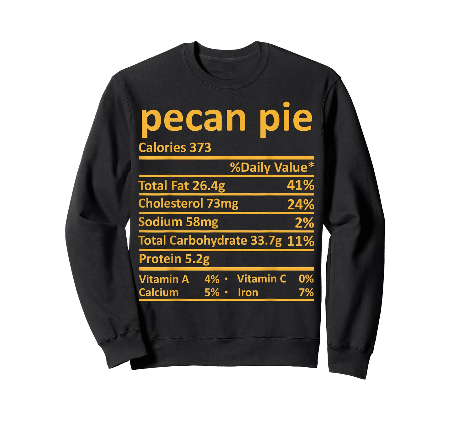 Pecan Pie Nutrition Thanksgiving Costume Food Fact Christmas T-Shirt