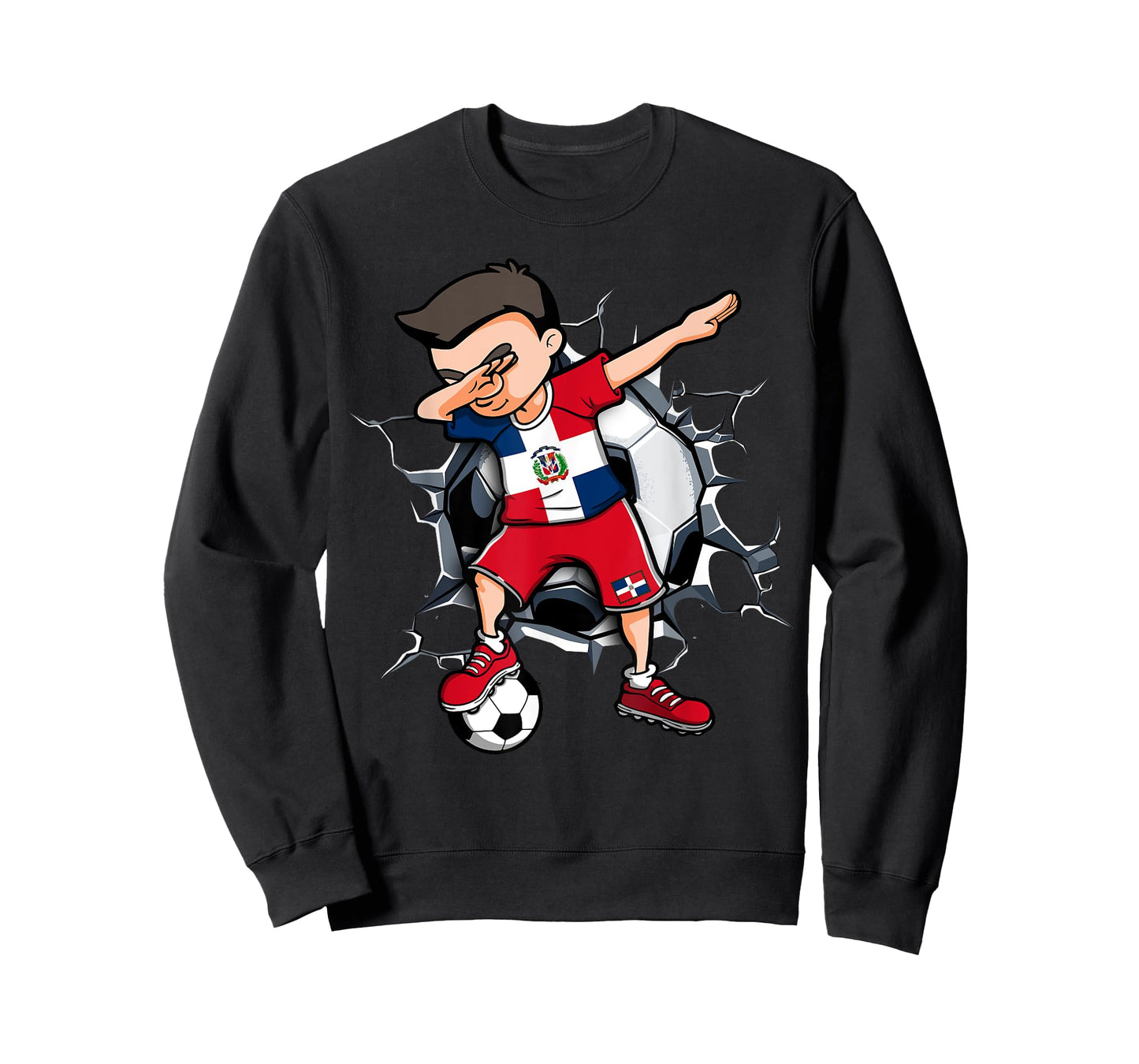Dabbing Soccer Boy Dominican Republic Football Fans Jersey T-Shirt