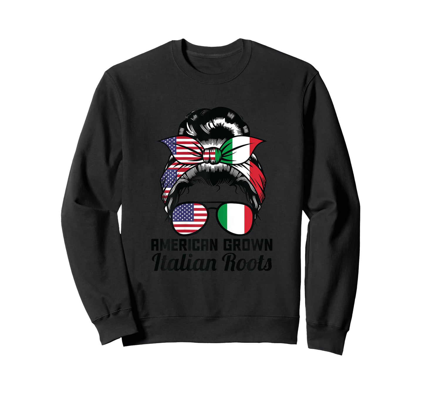 American grown Italian roots Messy Bun Italy T-Shirt