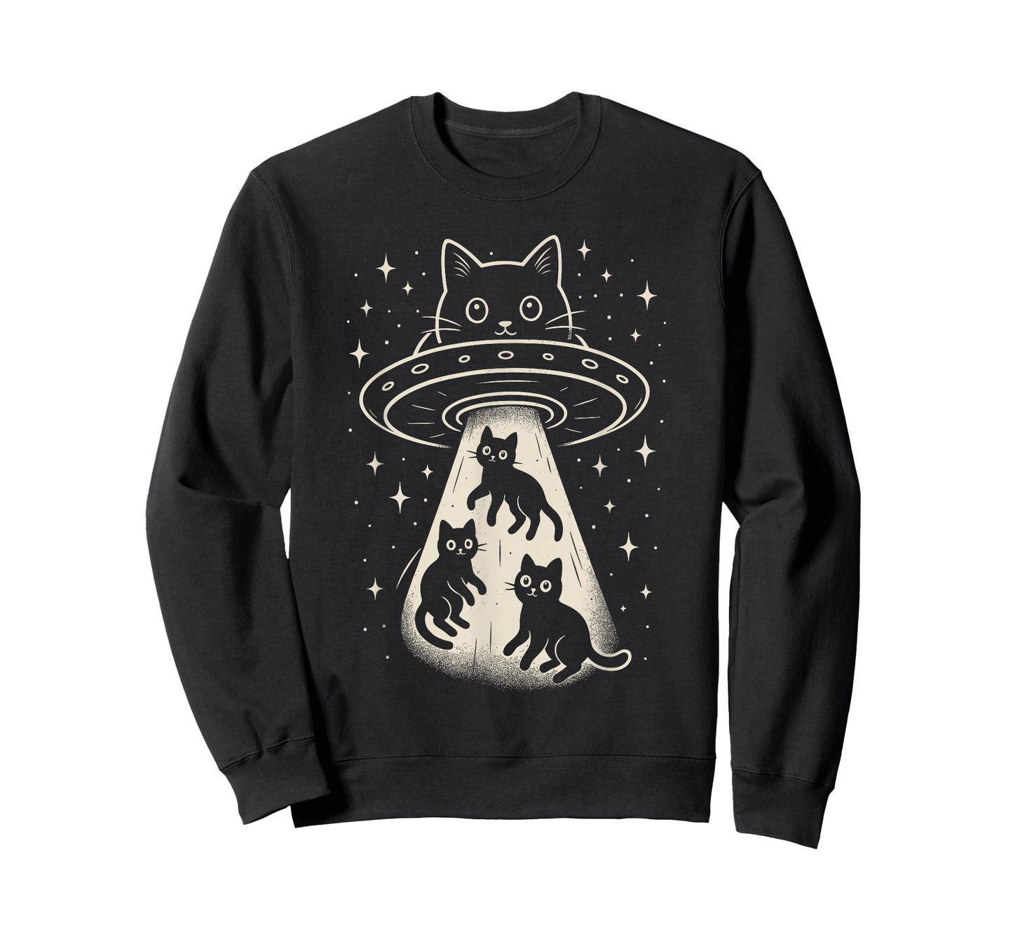Alien Cat UFO – Funny Space Kitty Abduction Cartoon Design T-Shirt