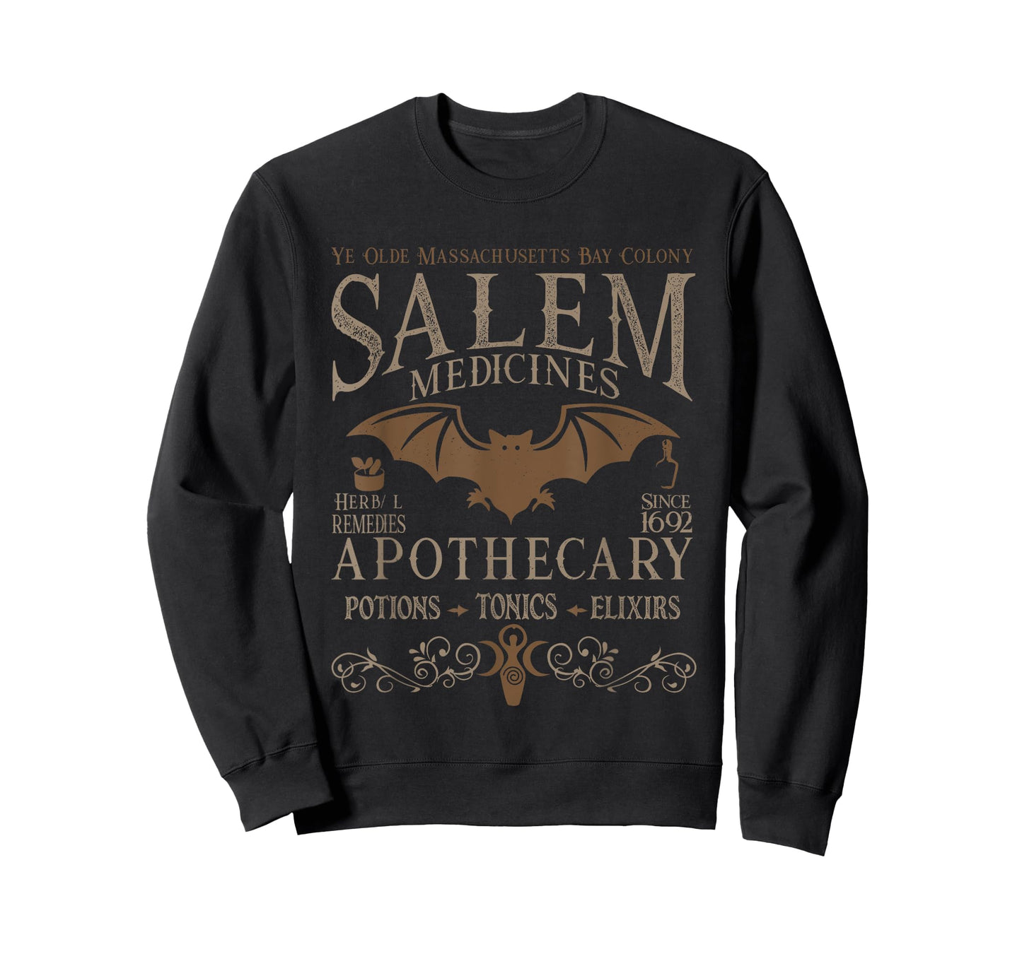 Retro Gothic Salem Witch Massachusetts Apothecary Halloween T-Shirt
