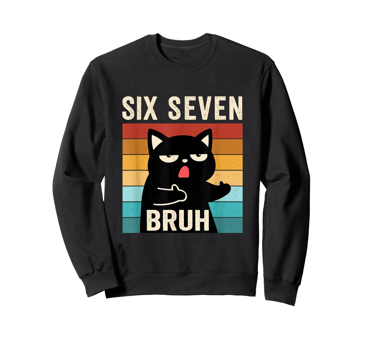 Funny 67 Meme Bruh with Cat Boys Girls Teens Six Seven Bruh T-Shirt