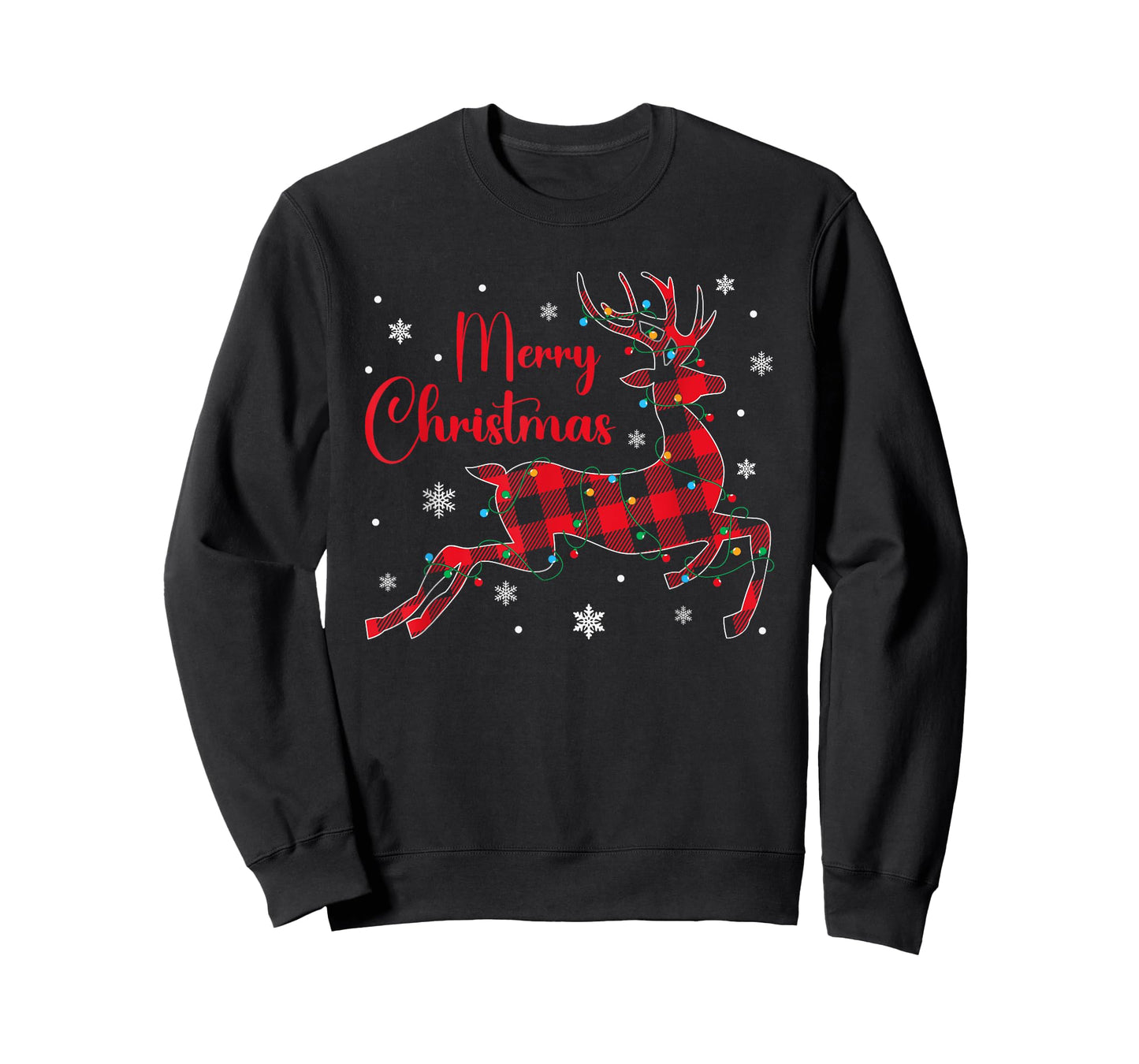 Christmas Pajamas Red Plaid Reindeer Buffalo Plaid Christmas T-Shirt