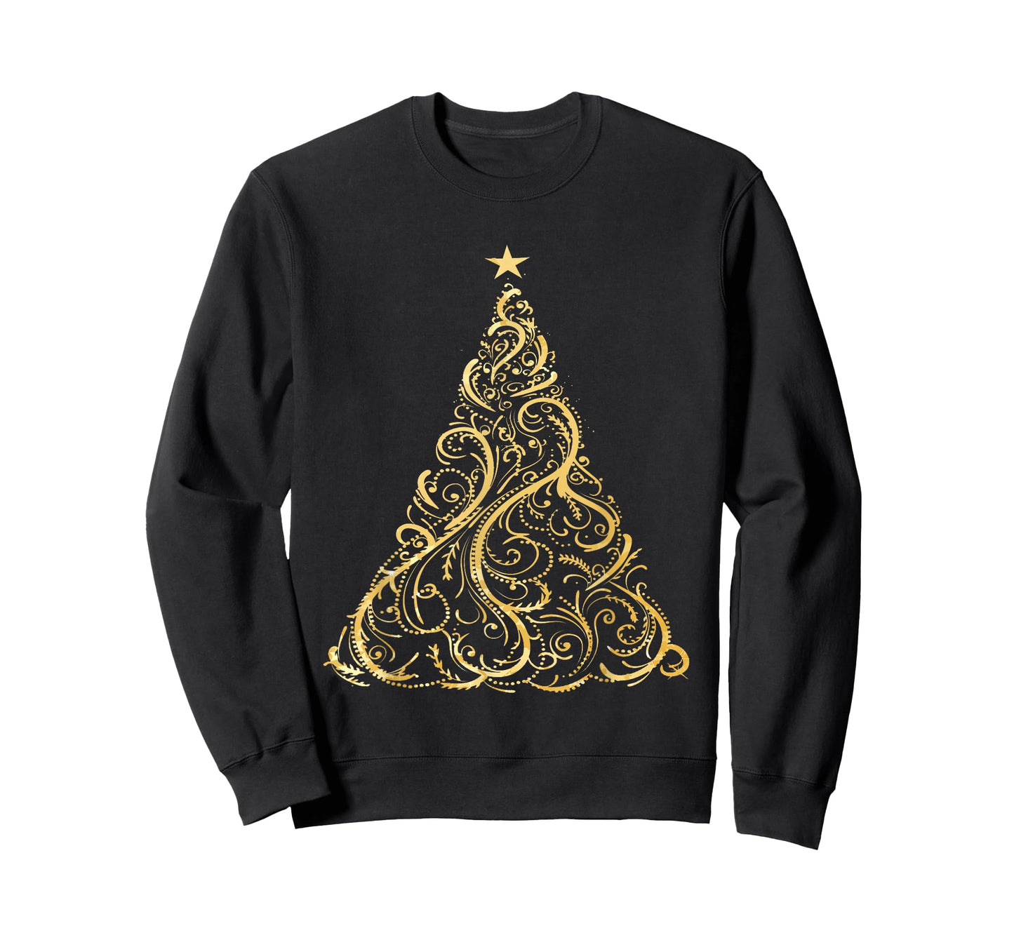 Christmas Tree Gold Deocrative Holiday Fashion T Shirt