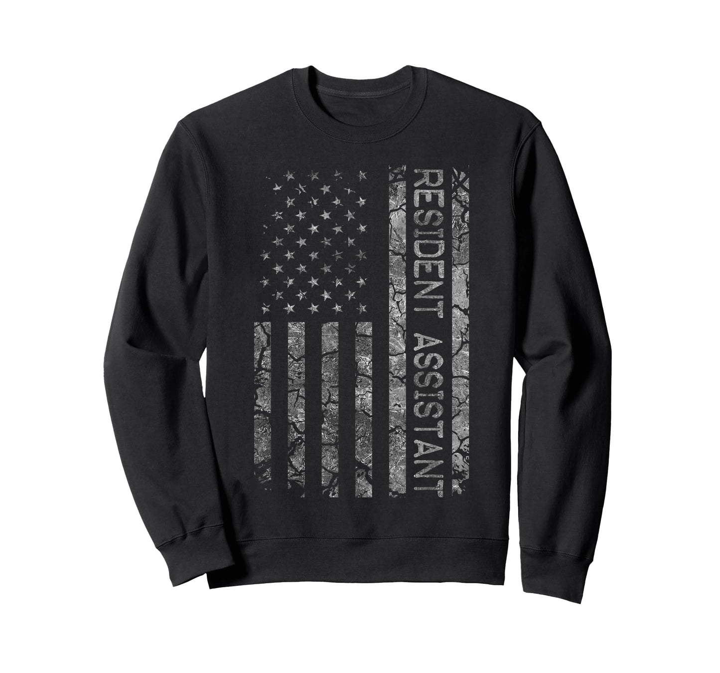 Funny Job Title Worker American Flag Resident Assistant T-Shirt for Women Men