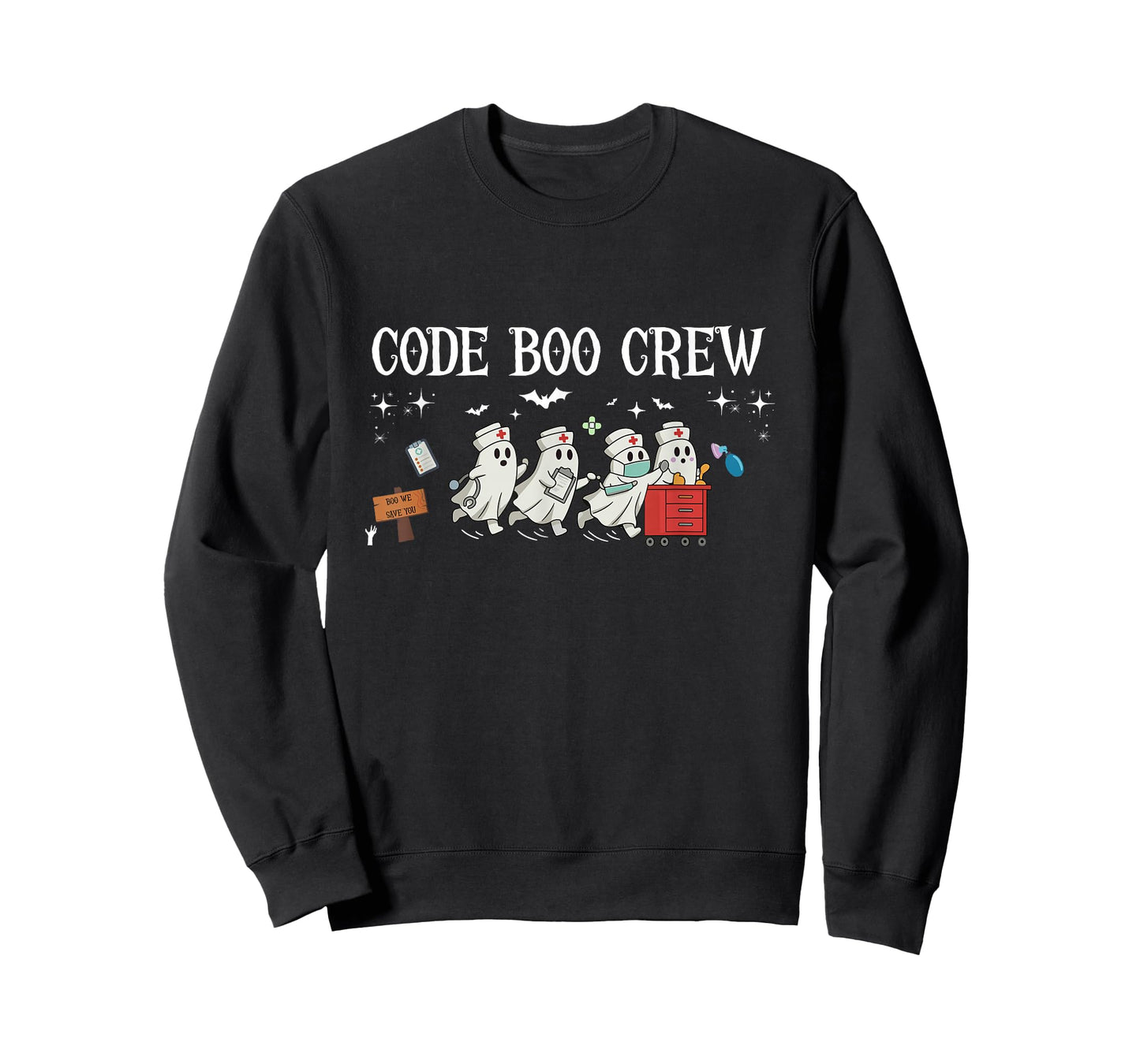 Code Boo Crew Halloween Ghost Nurse ER Nurse Spooky Season T-Shirt