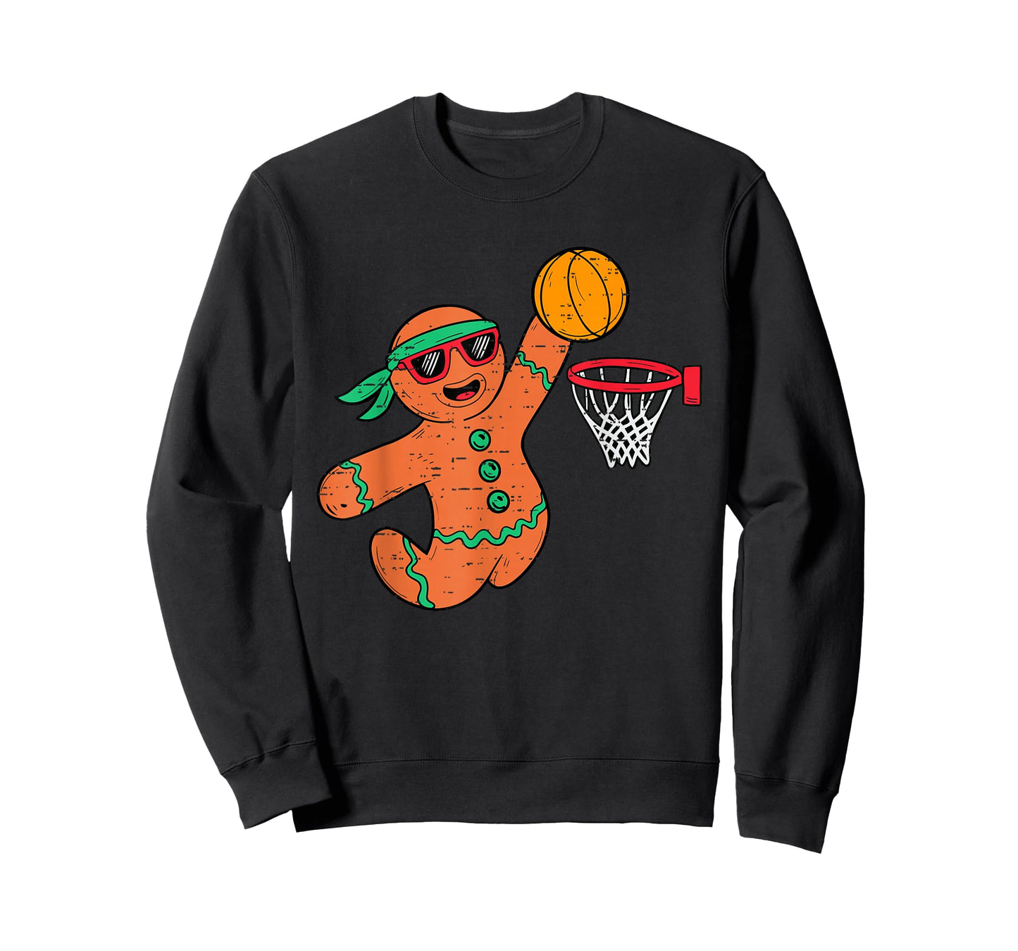 Funny Gingerbread Basketball Christmas Xmas Mens Boys Kids T-Shirt