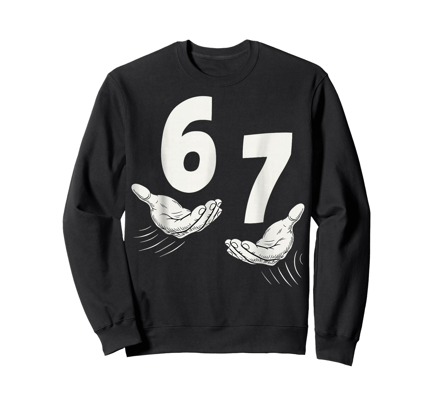 Six Seven 67 6 7 Kids 67 Teen Boys 6 7 Meme Hands Funny T-Shirt