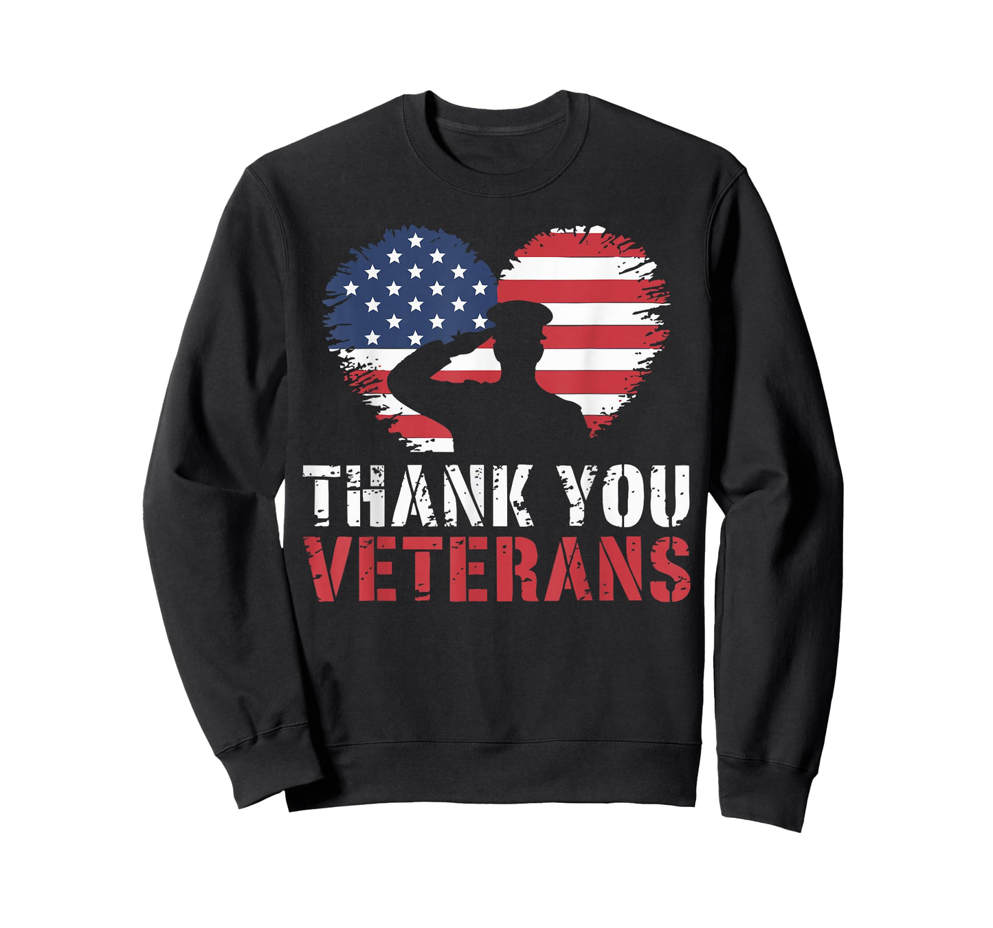 Patriotic American Flag Thank You Veterans Men Women Kids T-Shirt