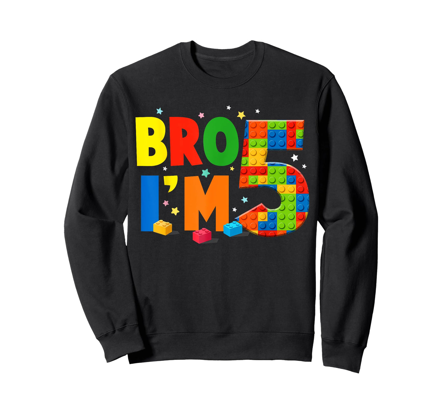 Birthday Boy Shirt Bro I’m 5 Year Old Building Blocks Brick T-Shirt