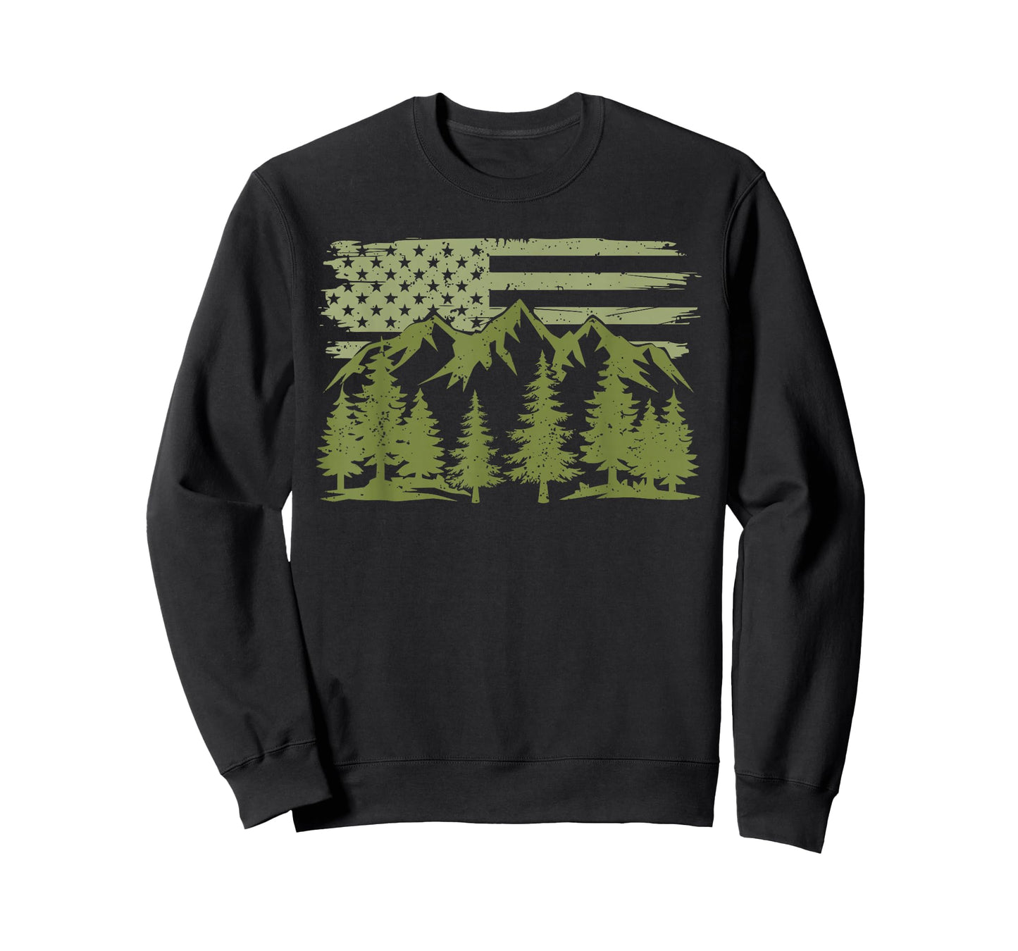 Forest Tree Wildlife Nature Outdoor American USA Flag Forest T-Shirt