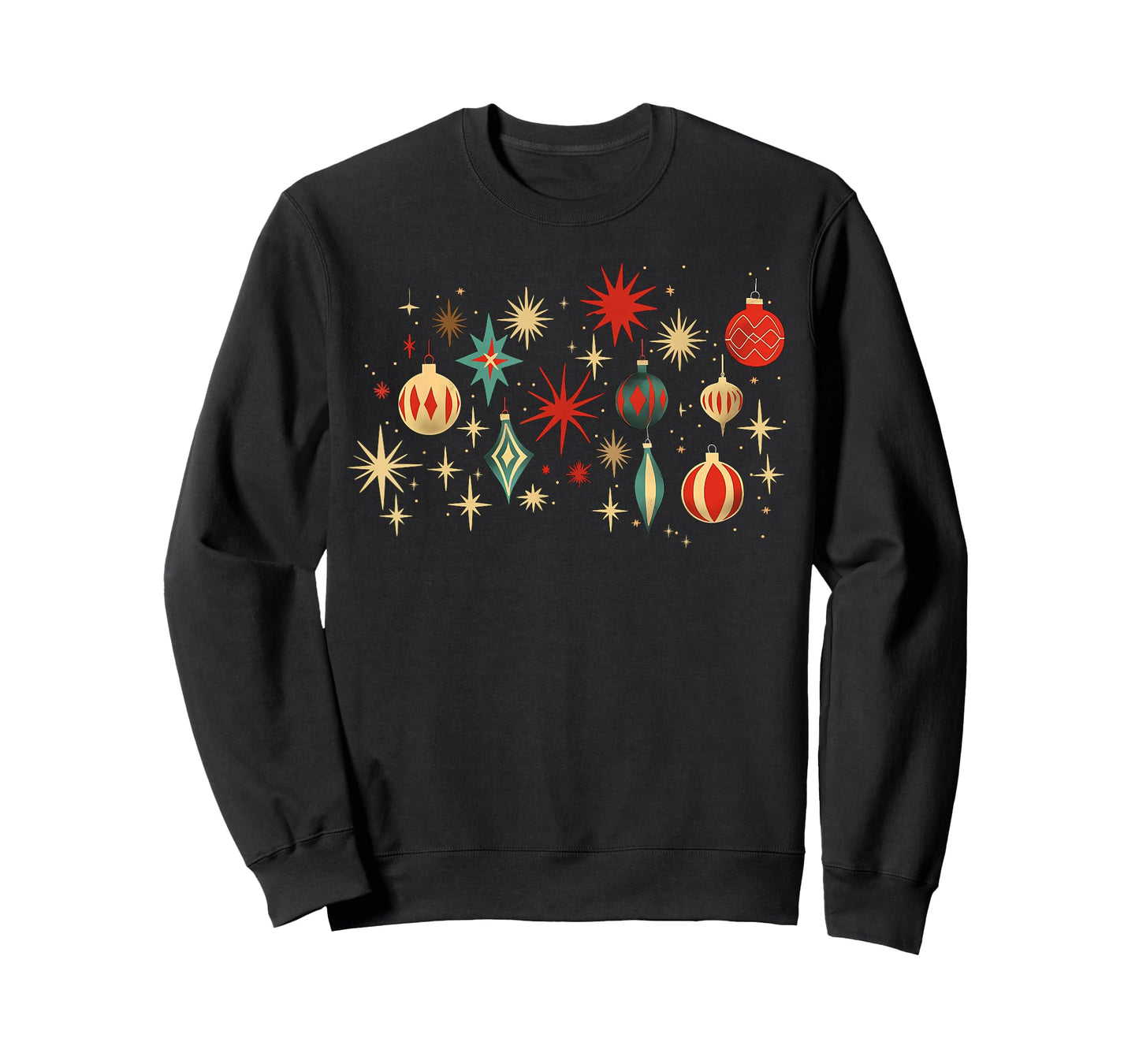 Retro Merry and Bright Mid-Century Modern Christmas Ornament T-Shirt