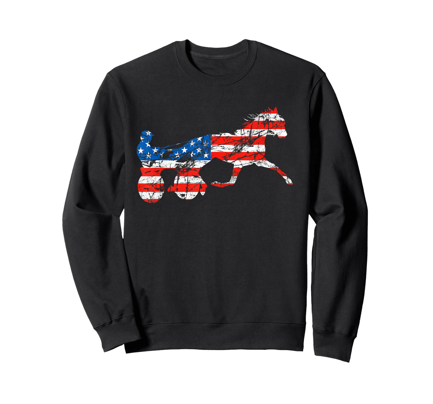 Vintage Harness Racer USA Flag Trotting Horse Harness Racer T-Shirt