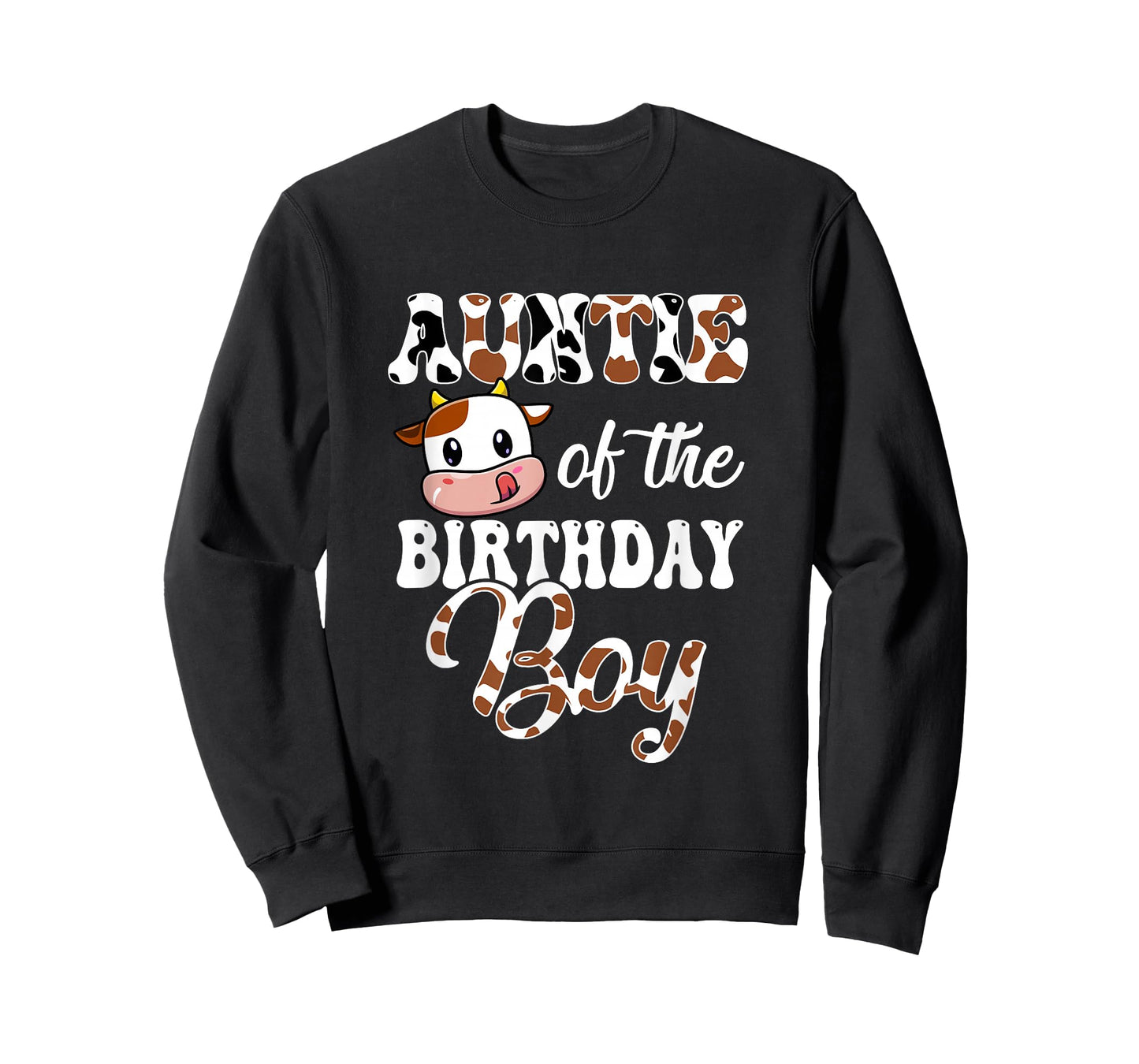 Auntie Of The Birthday Boy Cow Farm 1St Birthday Boy T-Shirt