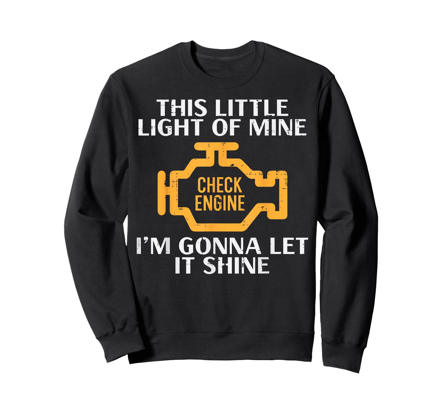 Check Engine Light Shine Funny Car Auto Mechanic Garage Men T-Shirt