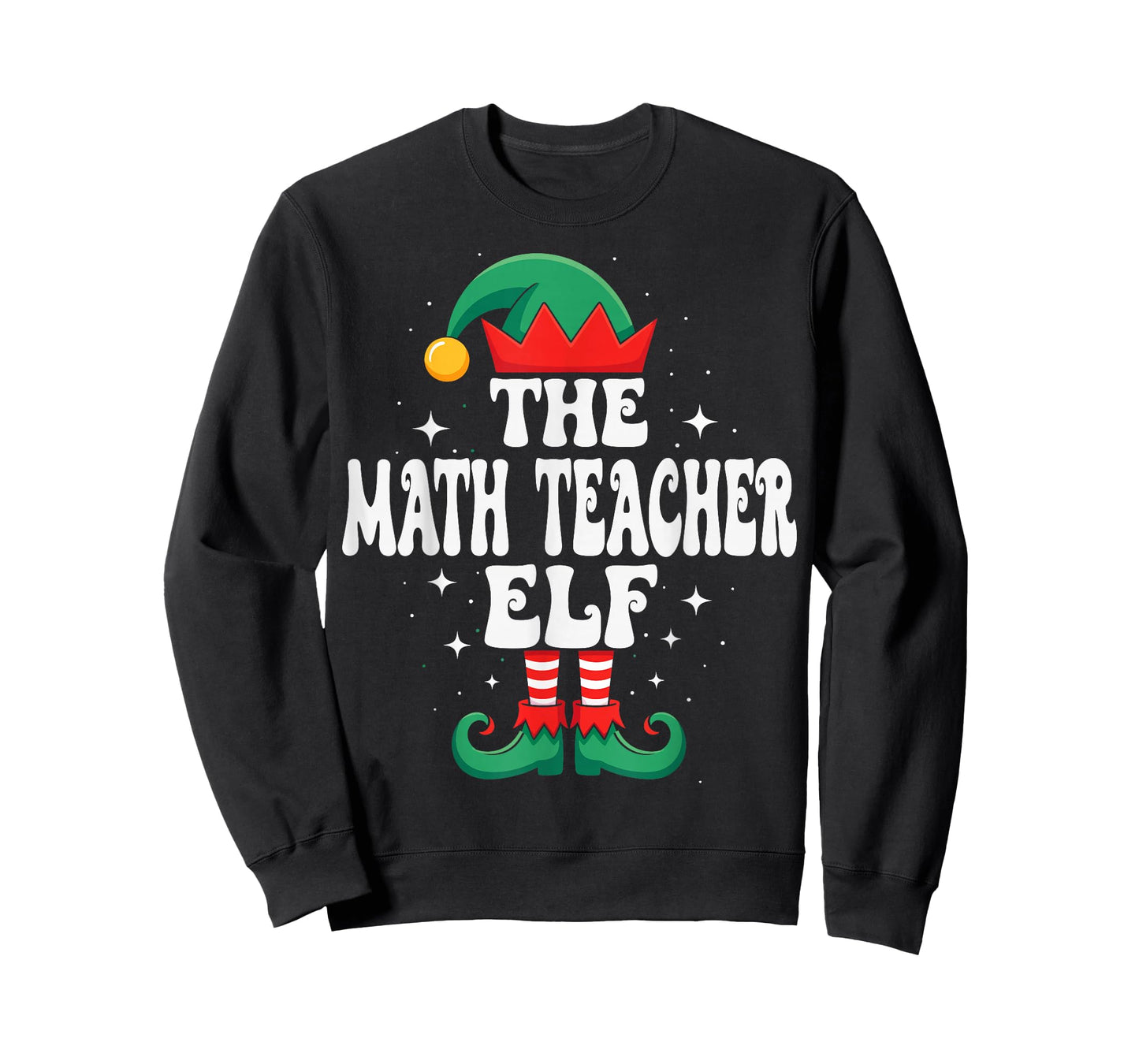 The Math Teacher Elf Funny Christmas Matching Family T-Shirt