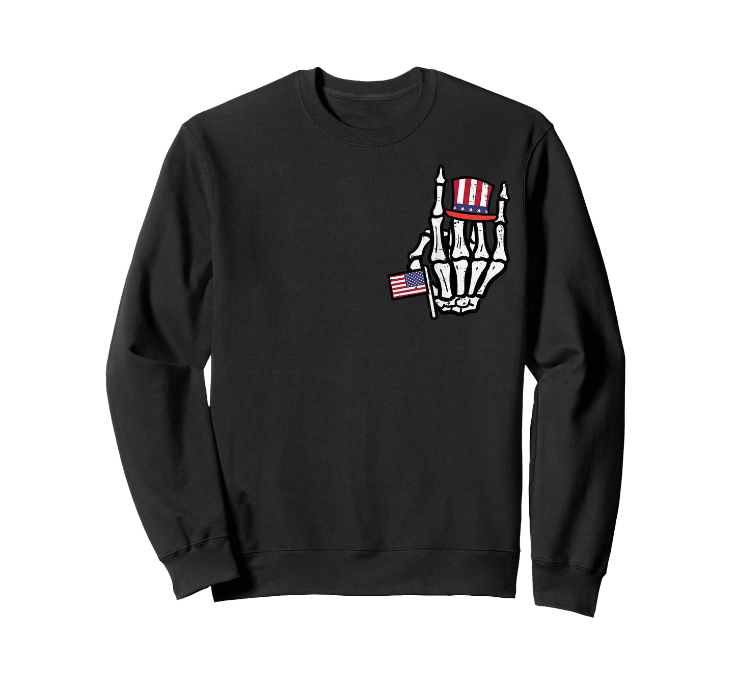 4th July Rock Hand Skeleton Pocket Patriotic Boys Kids Men T-Shirt