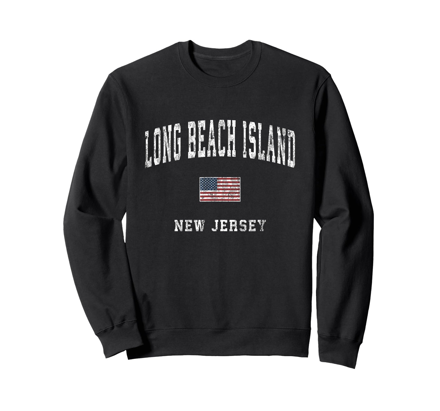 Long Beach Island New Jersey NJ Vintage American Flag Sports T-Shirt