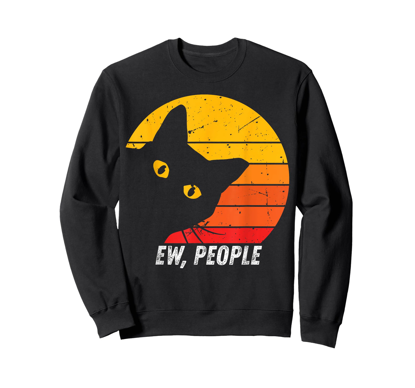 Ew People Retro Cat Funny Introvert Vintage Gifts Cat Lovers T-Shirt