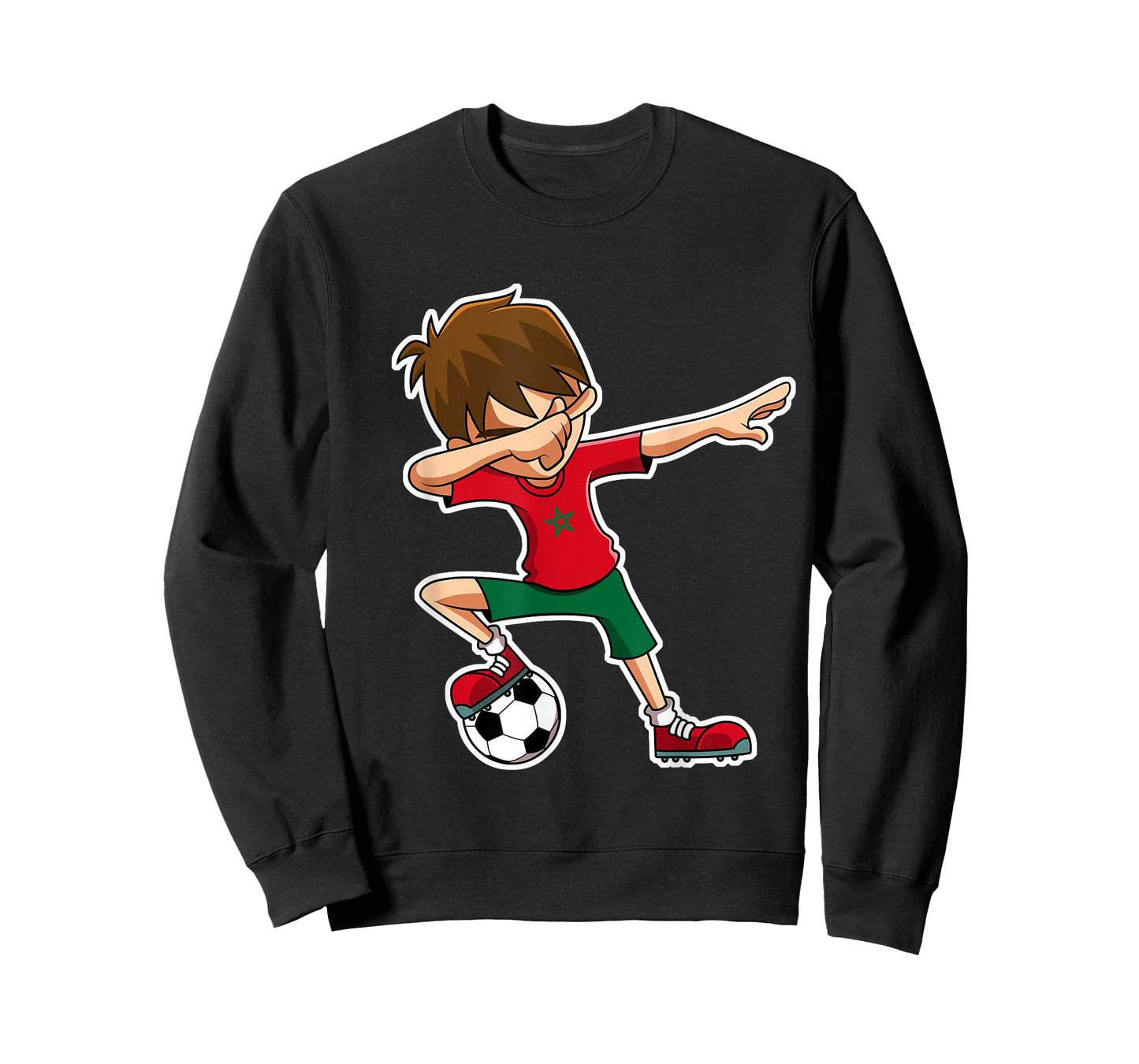 Dabbing Soccer Boy Morocco Shirt, Moroccan Flag Jersey T-Shirt
