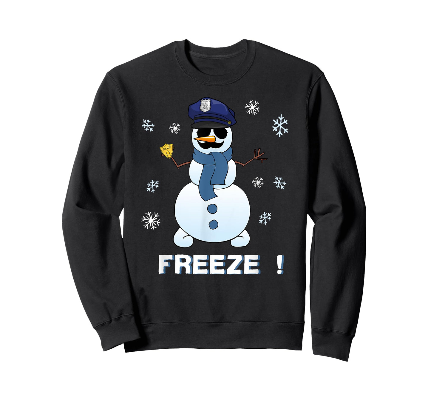 Cop Snowman Shirt Freeze Christmas Party Gift T-Shirt Xmas T-Shirt