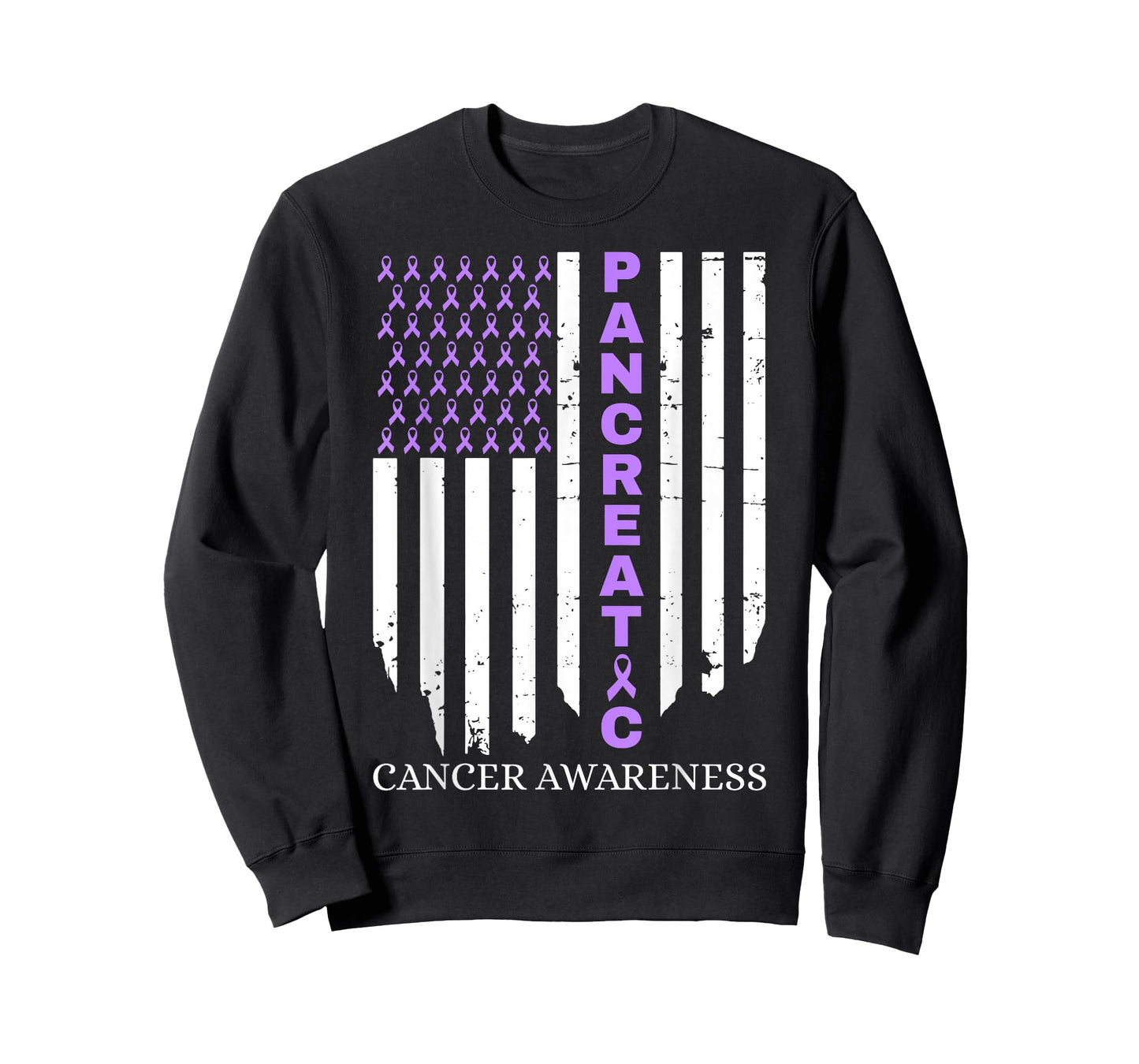 Pancreatic Cancer Awareness American Flag T-Shirt