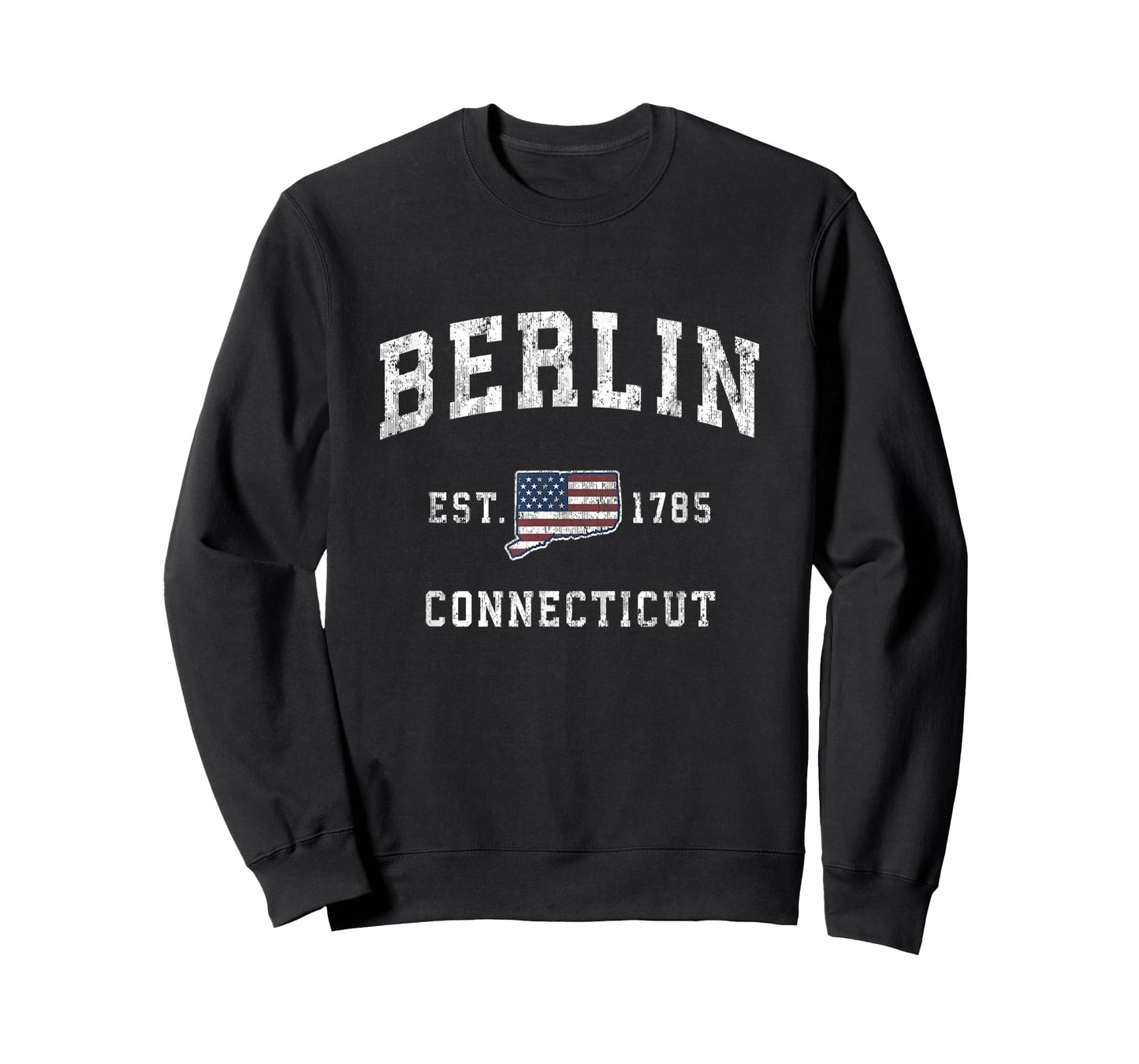 Berlin Connecticut CT Vintage American Flag Sports Design T-Shirt