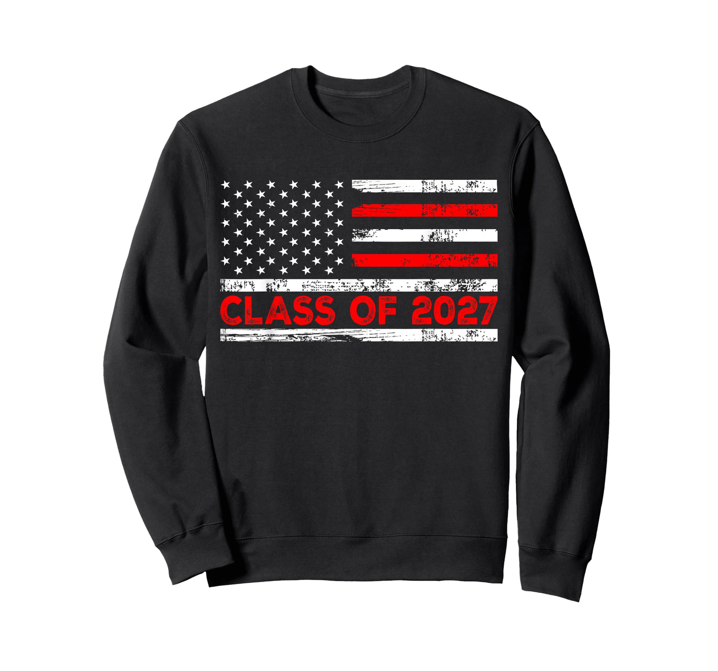 Class of 2027 Future Graduates Senior 2027 American Flag T-Shirt for Women Kids Men