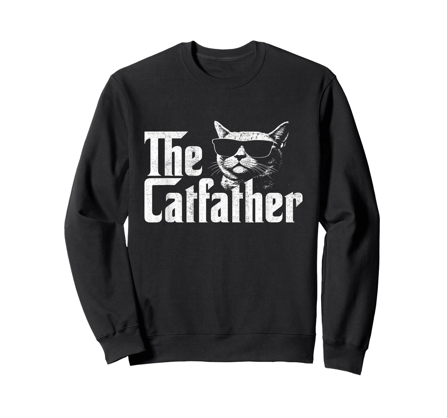 Mens The Catfather Funny Cat Dad Fathers Day Vintage Father's Day T-Shirt