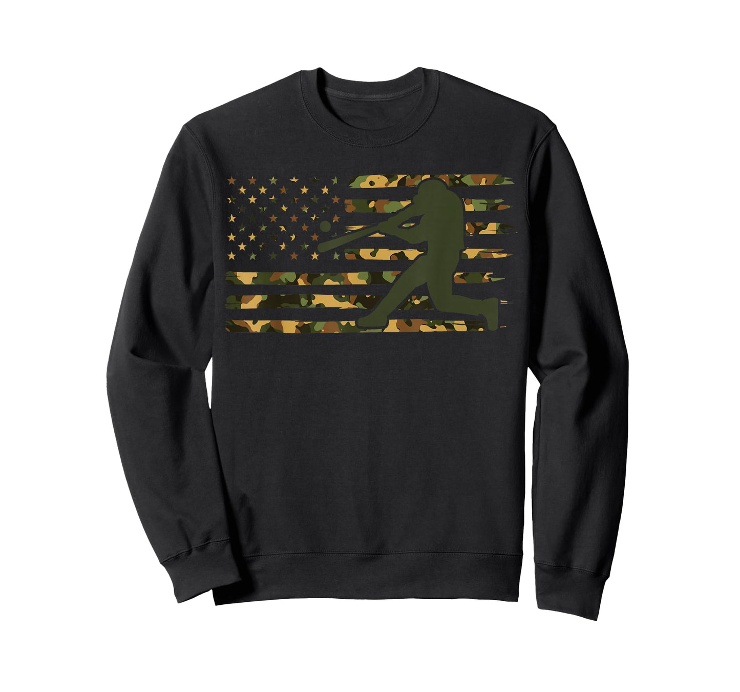 Camo USA Flag Baseball - American Flag Baseball T-Shirt