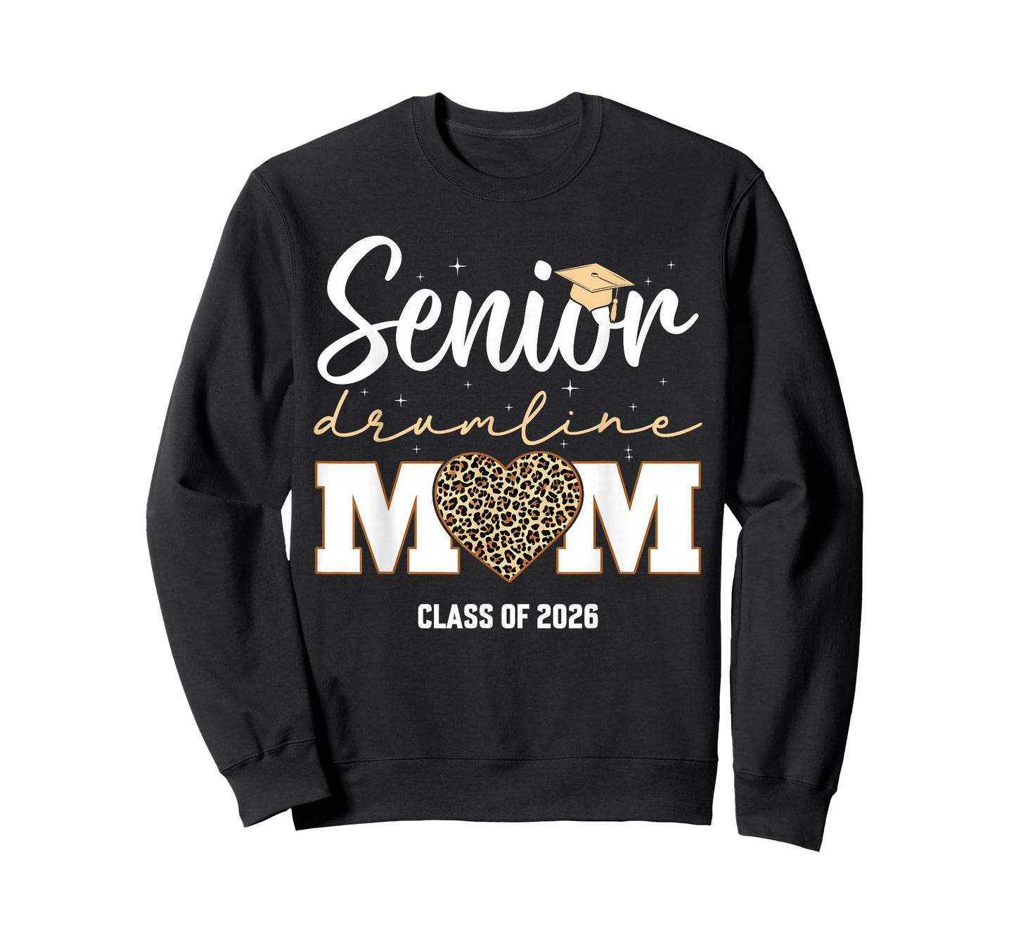 Senior Mom Class Of 2026 Leopard 2026 Graduation Drumline T-Shirt