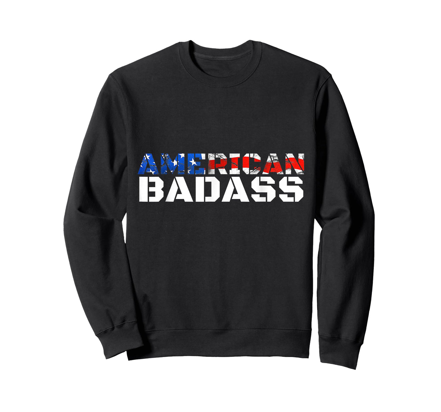 American Badass USA Flag Patriotic Distressed T-Shirt T-Shirt