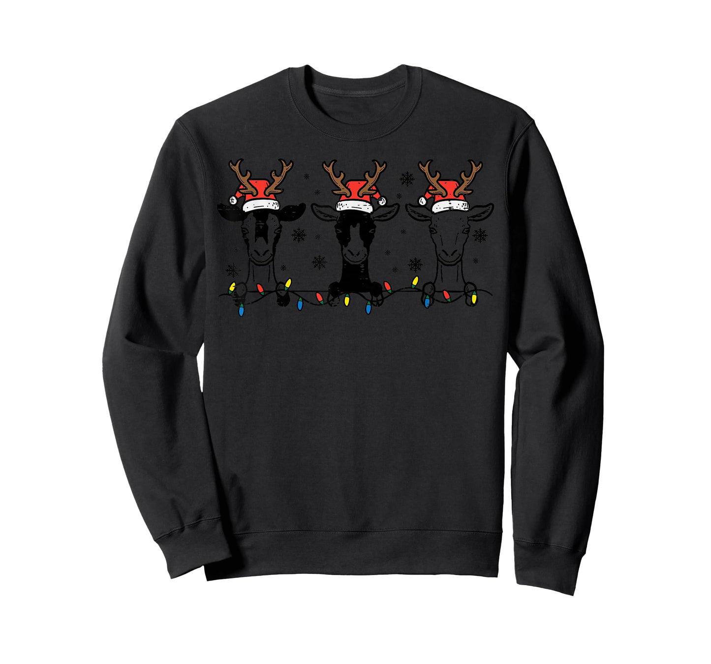 Christmas Goats Santa Xmas Farm Animal Farmer Men Women Kids T-Shirt