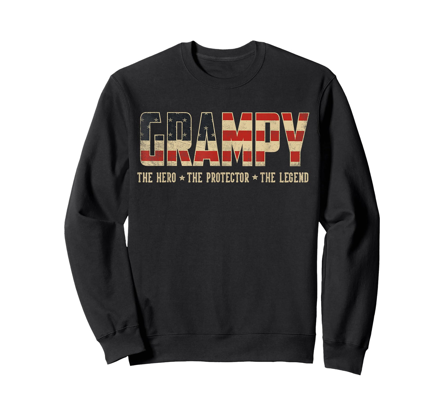 Grampy Protector Hero Legend USA Flag Grampy Father's Day T-Shirt