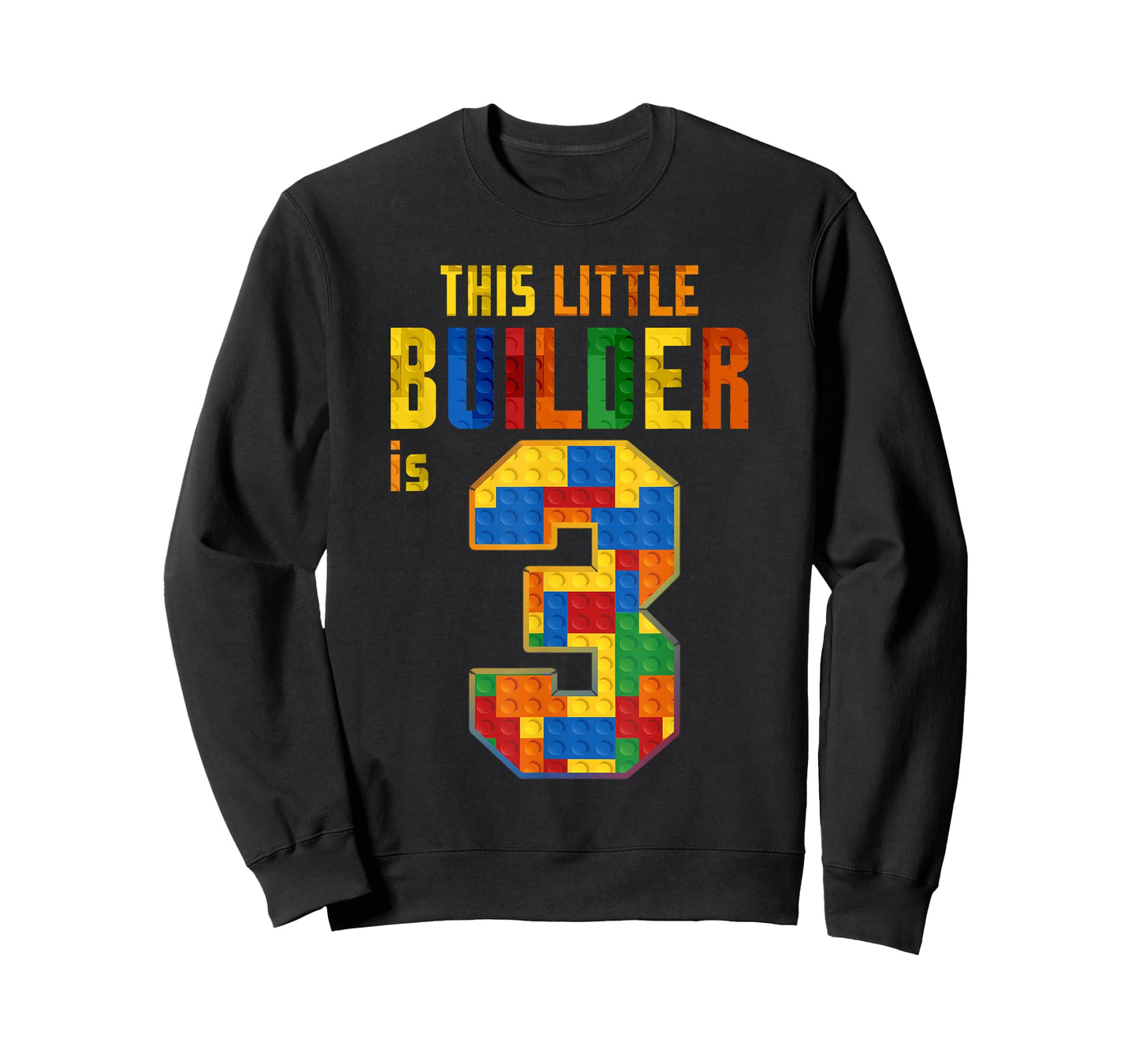 This Little Builder Is 3 Building Blocks 3rd Birthday Kids T-Shirt