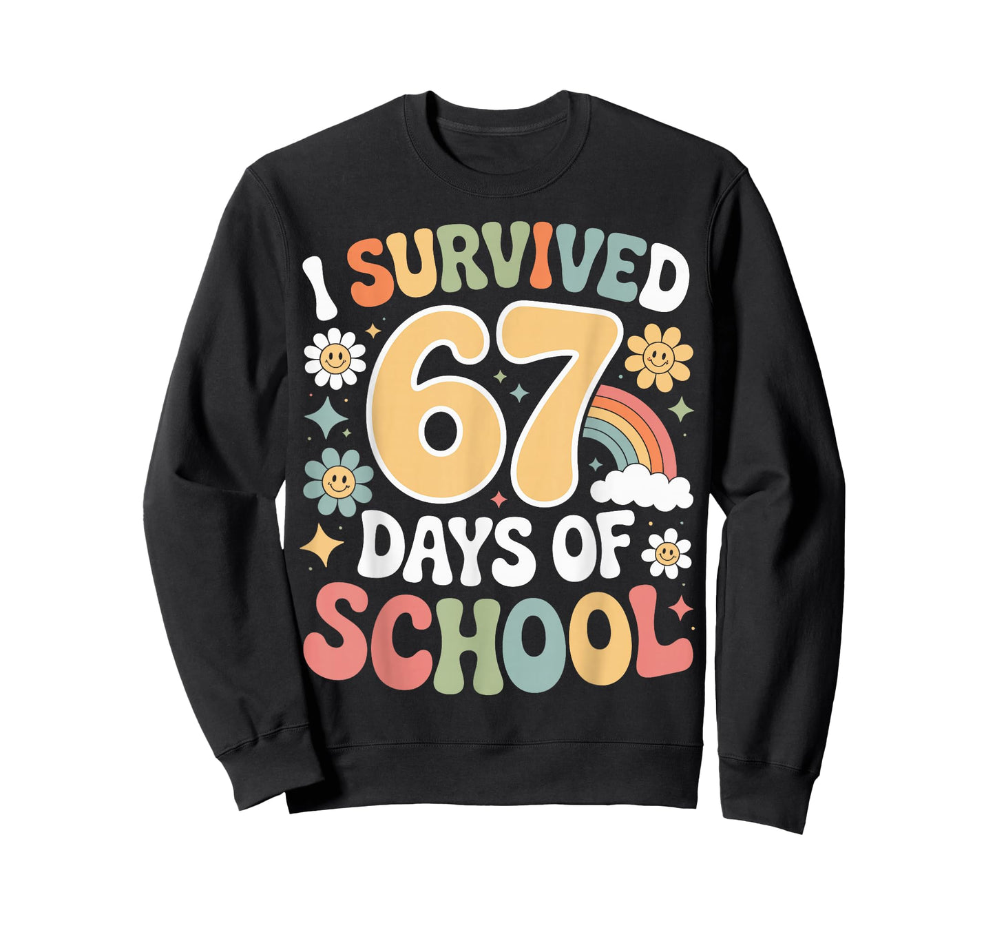 I Survived 67 Days of School Funny 100th Day Design Kids T-Shirt