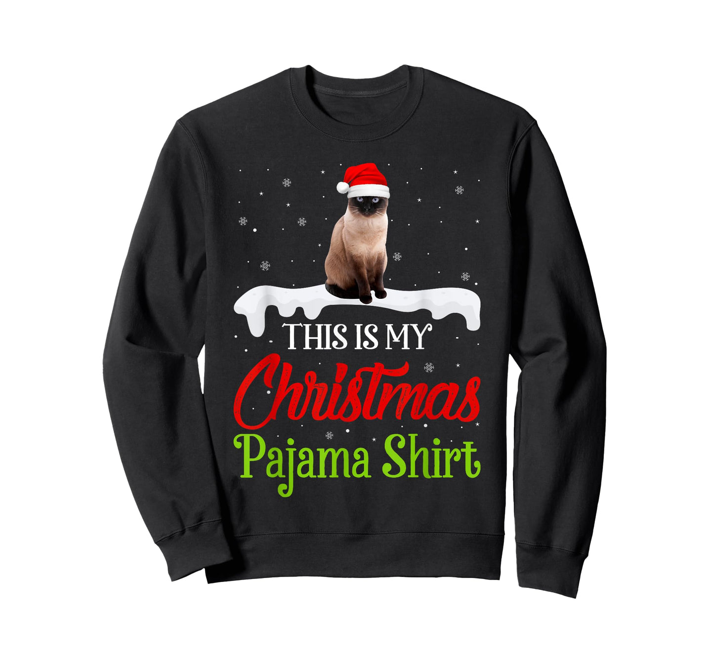 This Is My Christmas Pajama Shirt Siamese Cat Men Women Kids T-Shirt