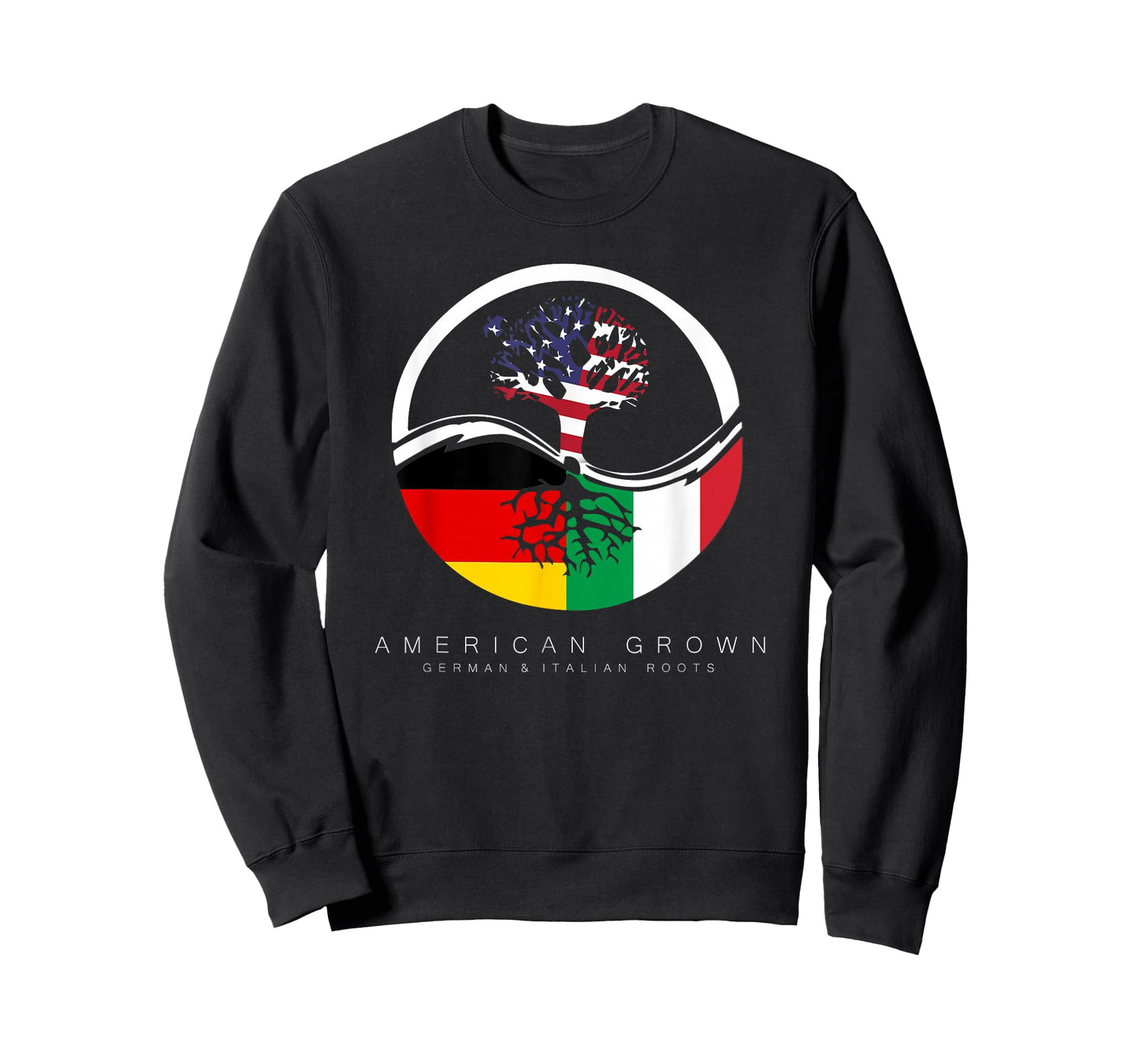 German Italian Roots - American Grown with Flag T-Shirt
