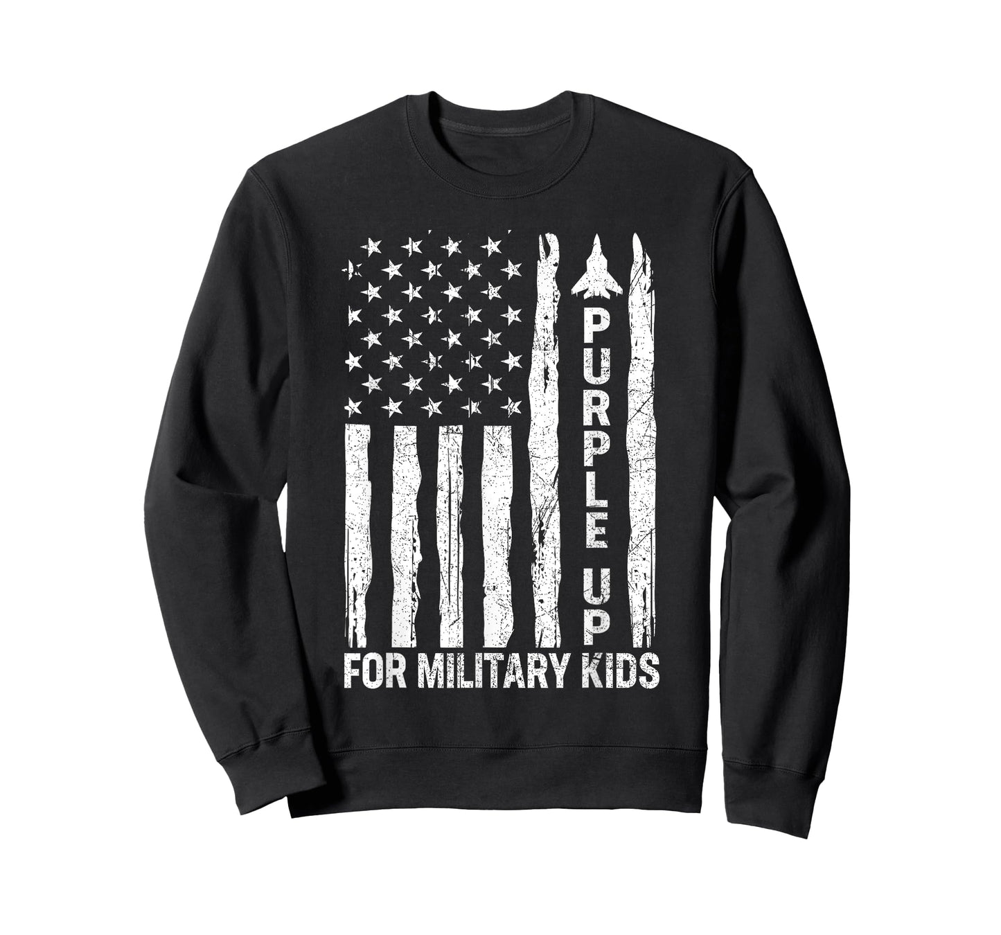 Purple Up For Military Kids Military Child Month USA Flag T-Shirt
