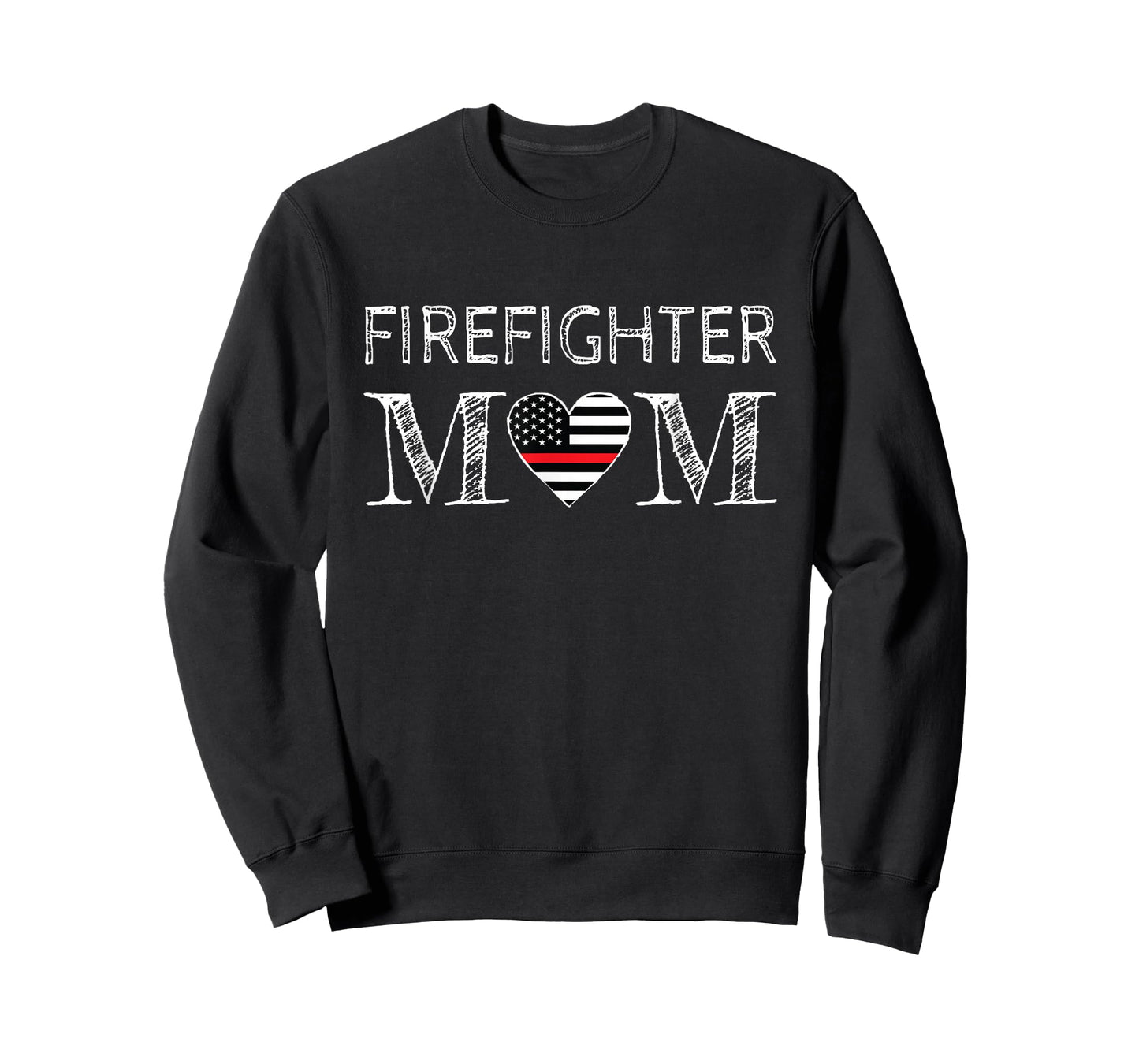 Firefighter Mom Mother Support The Thin Red Line Flag Son T-Shirt
