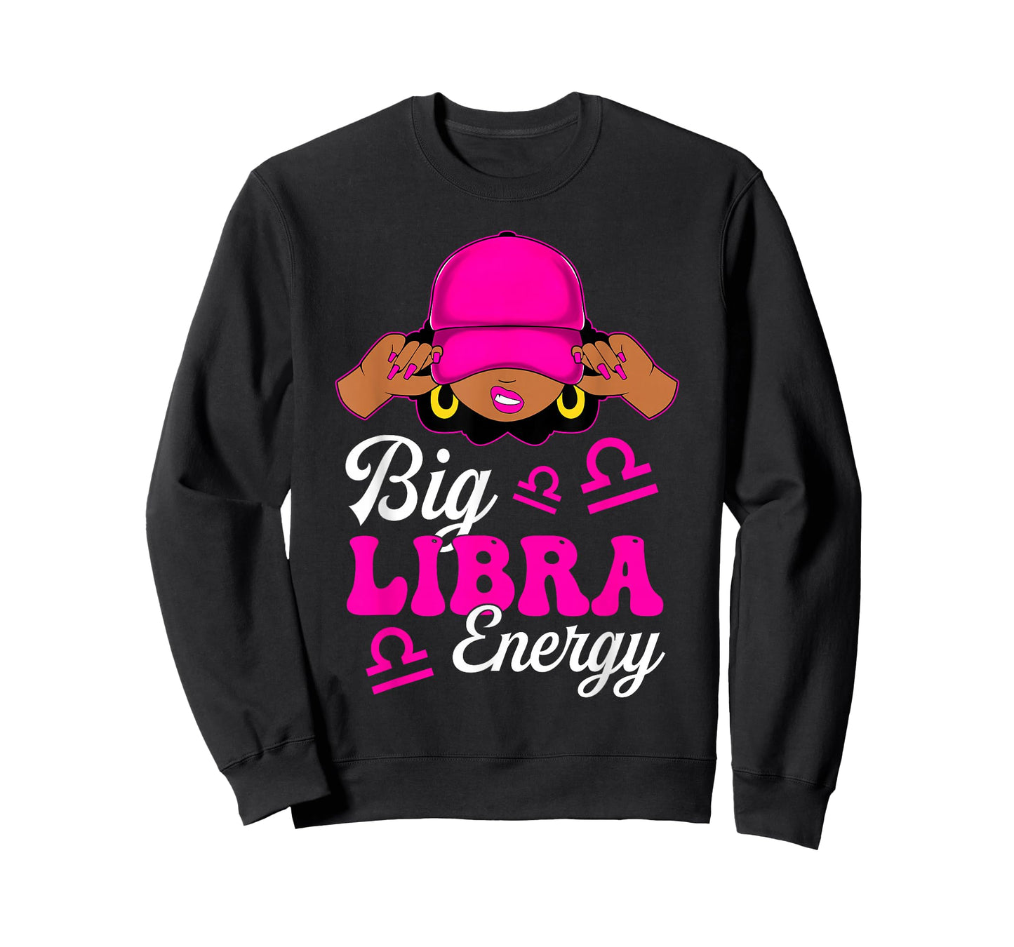 Big Libra Energy Sassy Black Woman Zodiac Sign T-Shirt