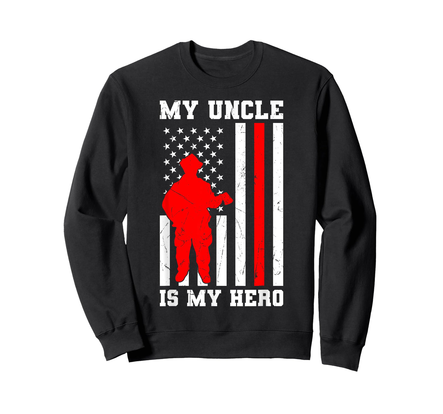 My Uncle is my Hero Firefighter Thin Red Line Flag T-Shirt