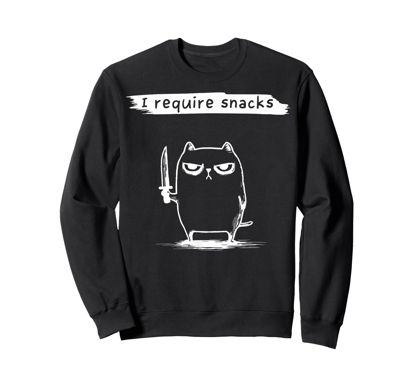 Funny Cat Meme I Require Snacks Design Men Women Kids T-Shirt