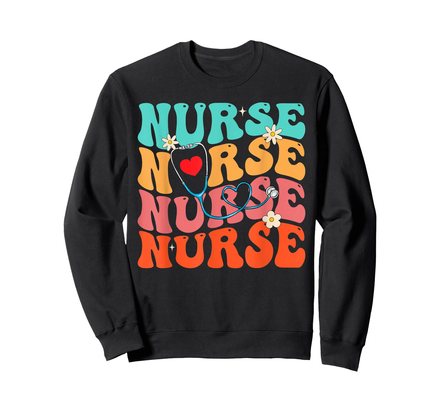 Cute Groovy Stethoscope Nurse Life Nursing Nurse Week Nurse T-Shirt