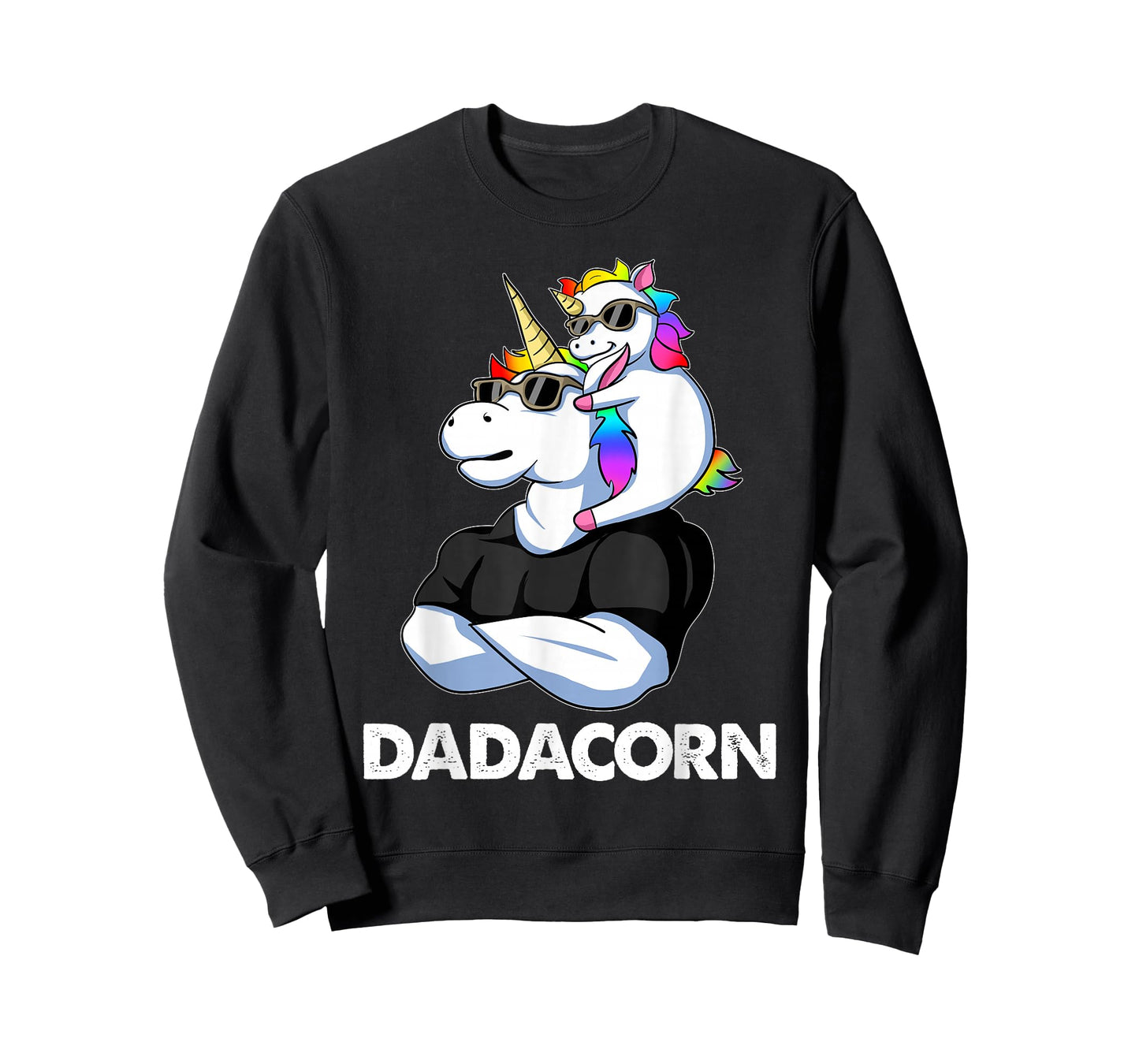 Dadacorn - Unicorn Dad and Baby Christmas Papa Father's Day T-Shirt Small