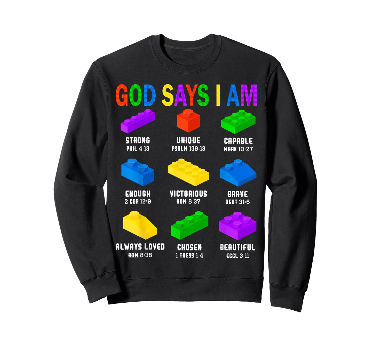 God Says I Am Building Brick Builder Block Boys Christian T-Shirt