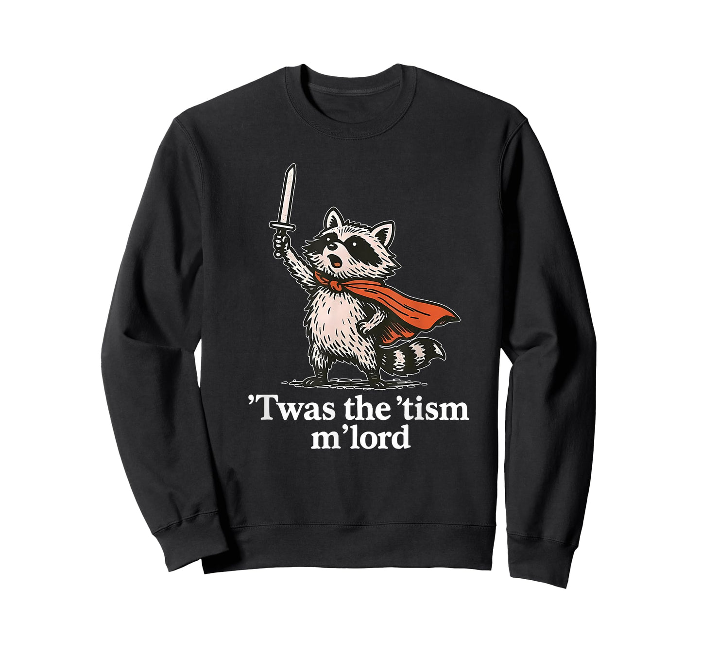 Retro 'TWAS The 'Tism M'Lord Funny Wizard Raccoon Autism Men T-Shirt